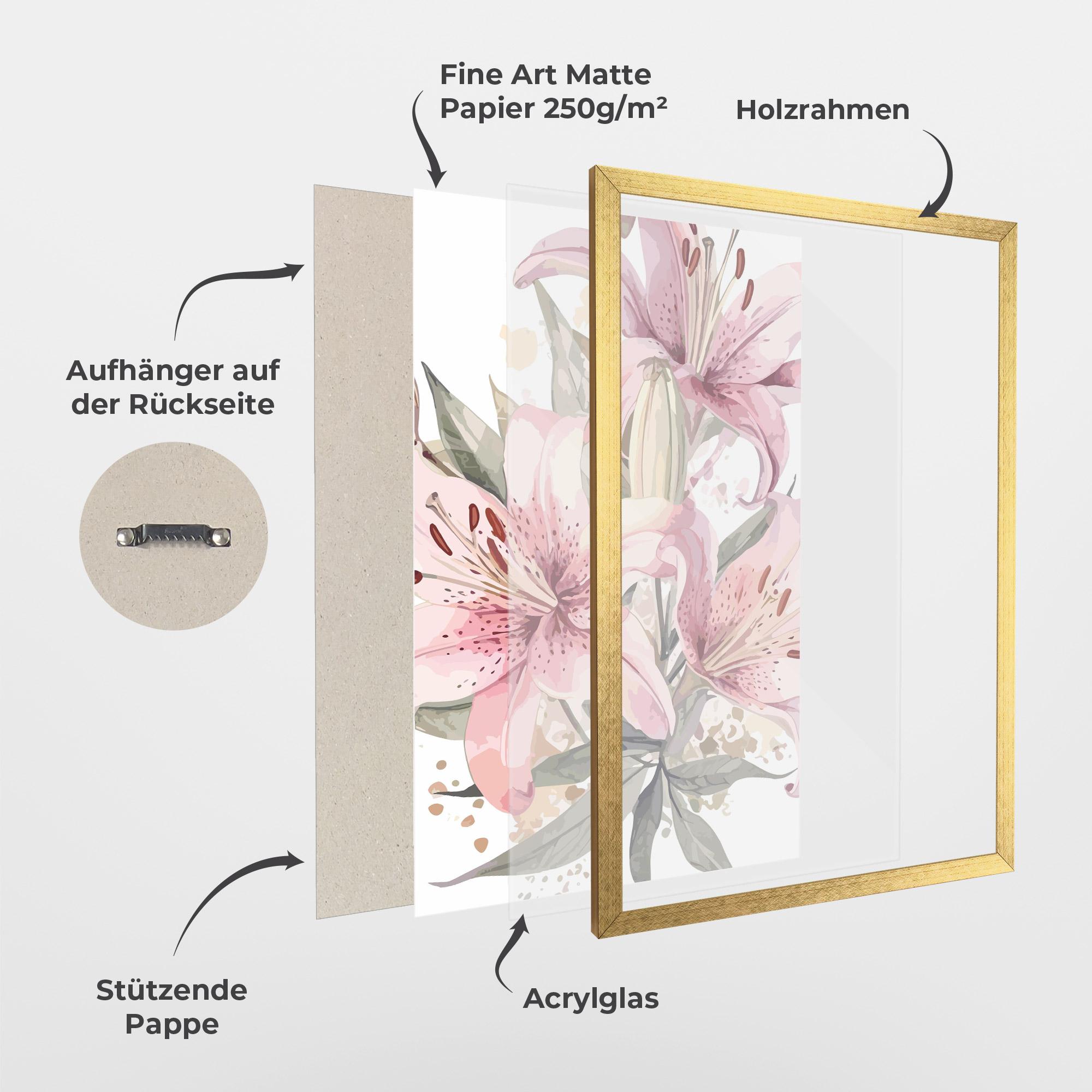 Gerahmte Poster Light Pink Lily Art mockup 1