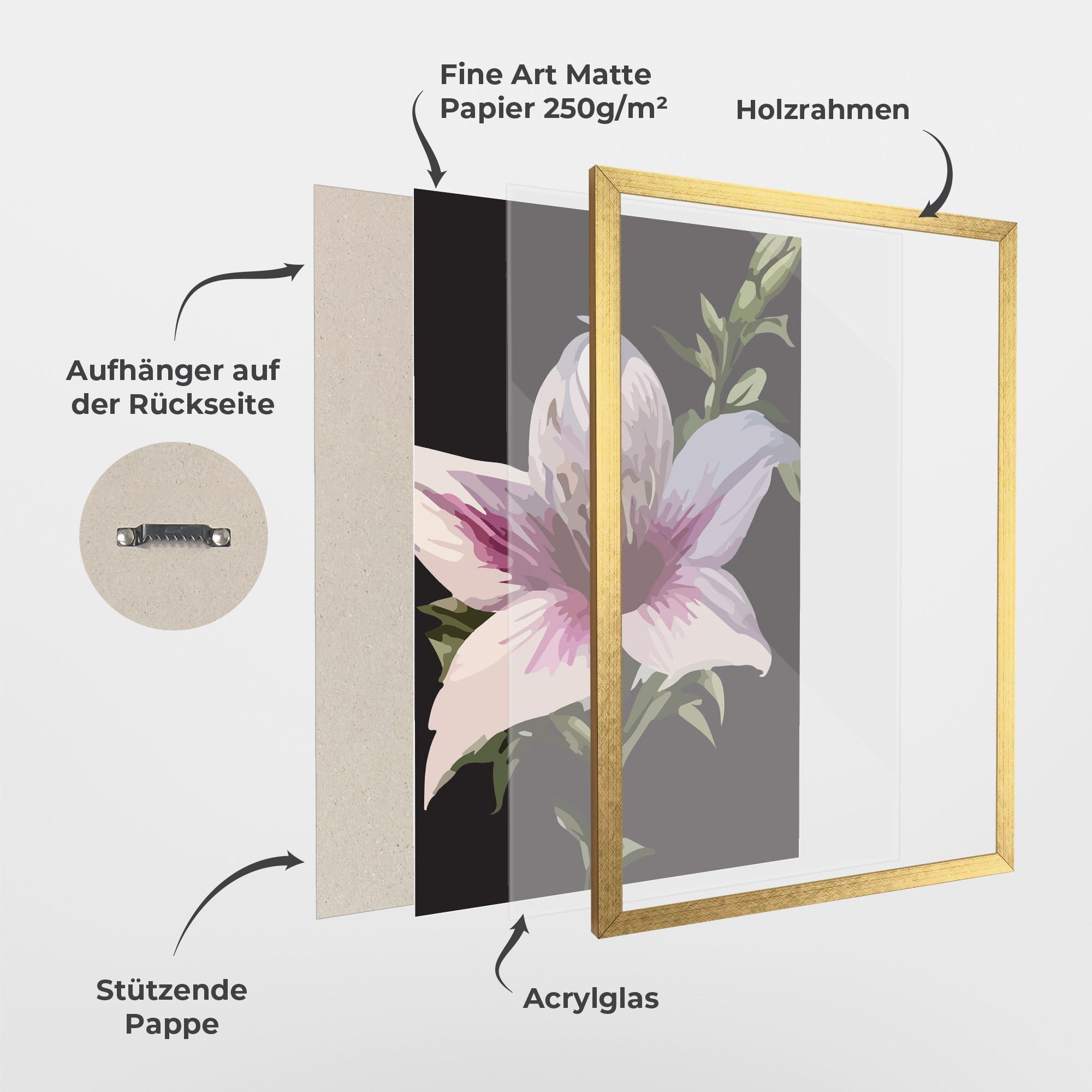 Gerahmte Poster Pink Pretty Lily mockup 1