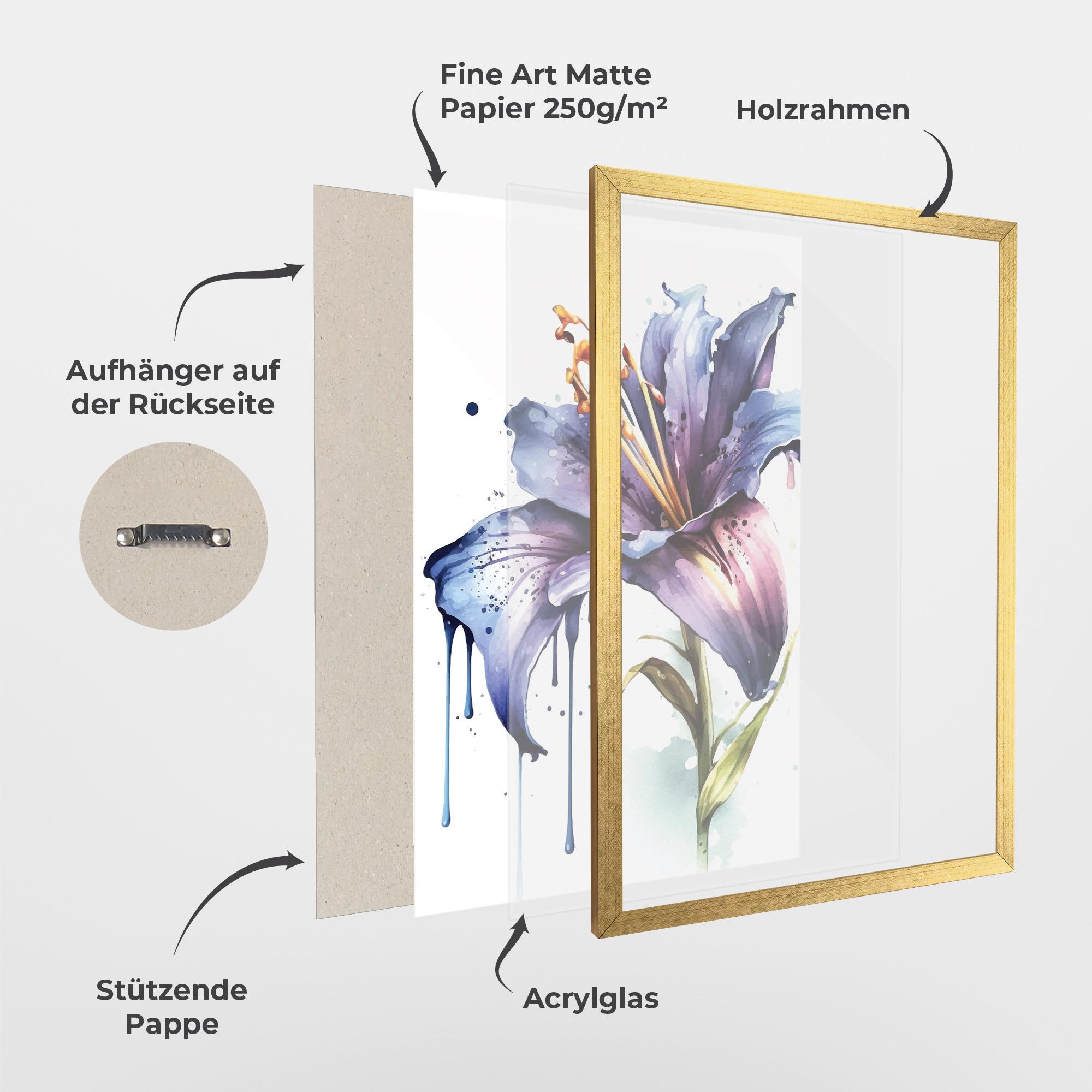 Gerahmte Poster Purple Orange Lily mockup 1