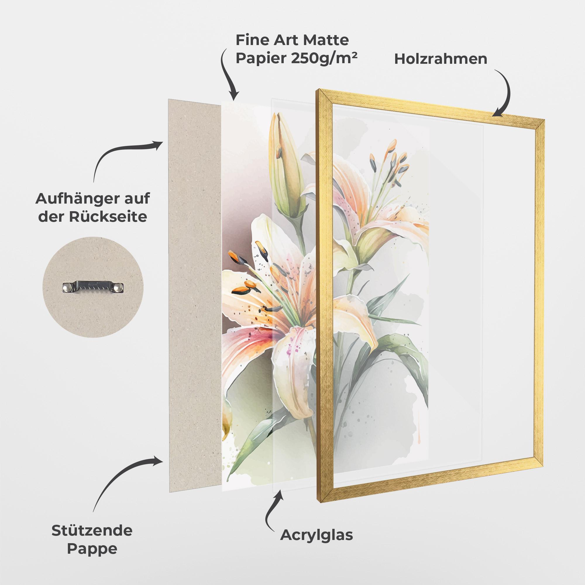 Gerahmte Poster White Orange Lily mockup 1