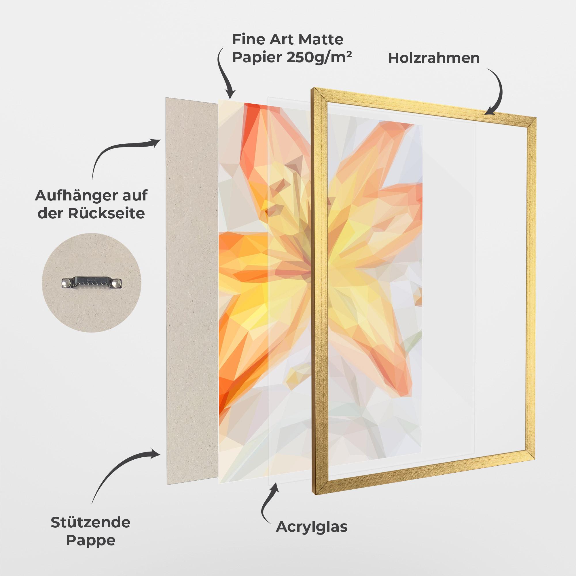 Gerahmte Poster Yellow Orange Lily mockup 1
