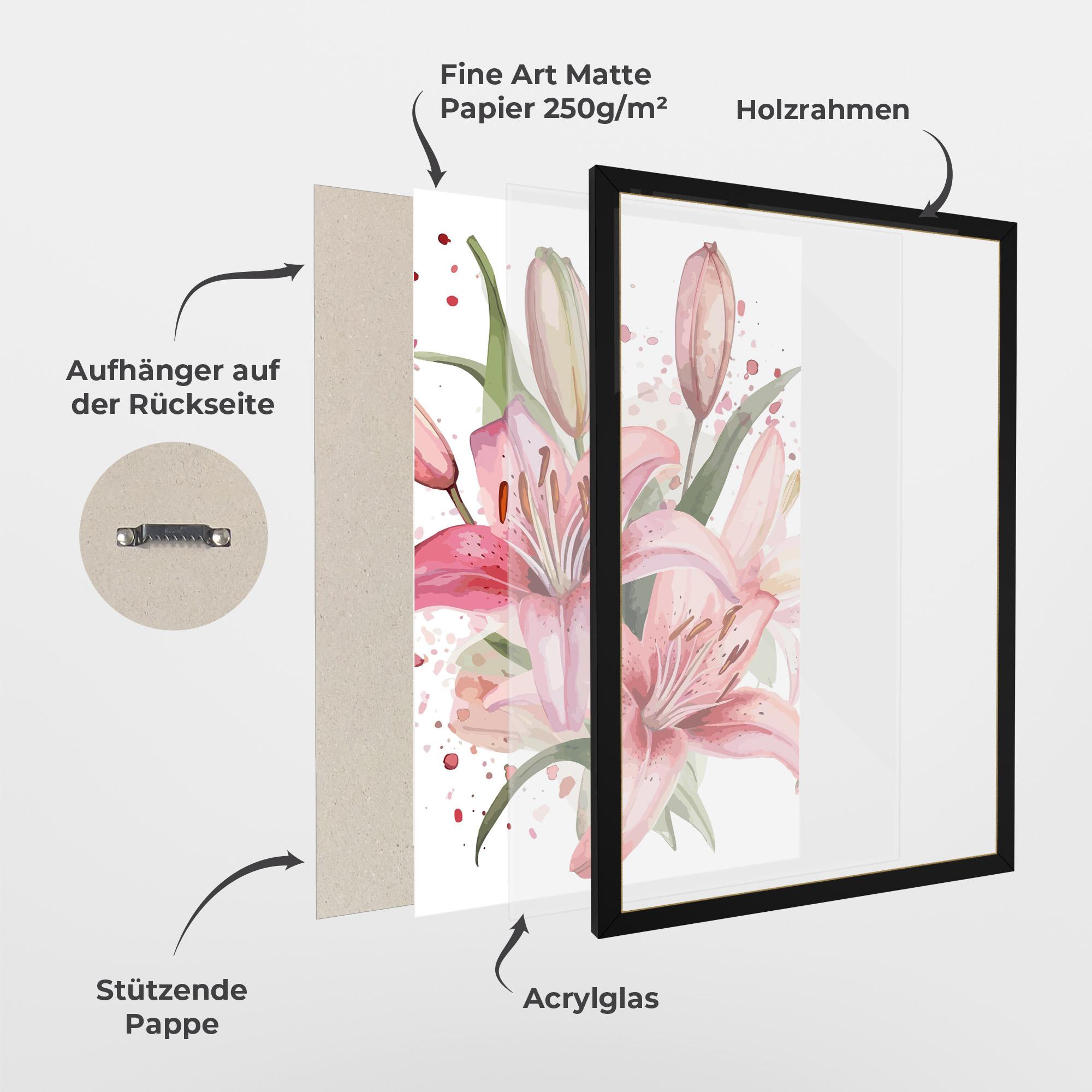 Gerahmte Poster Beautiful Pink Lily mockup 1