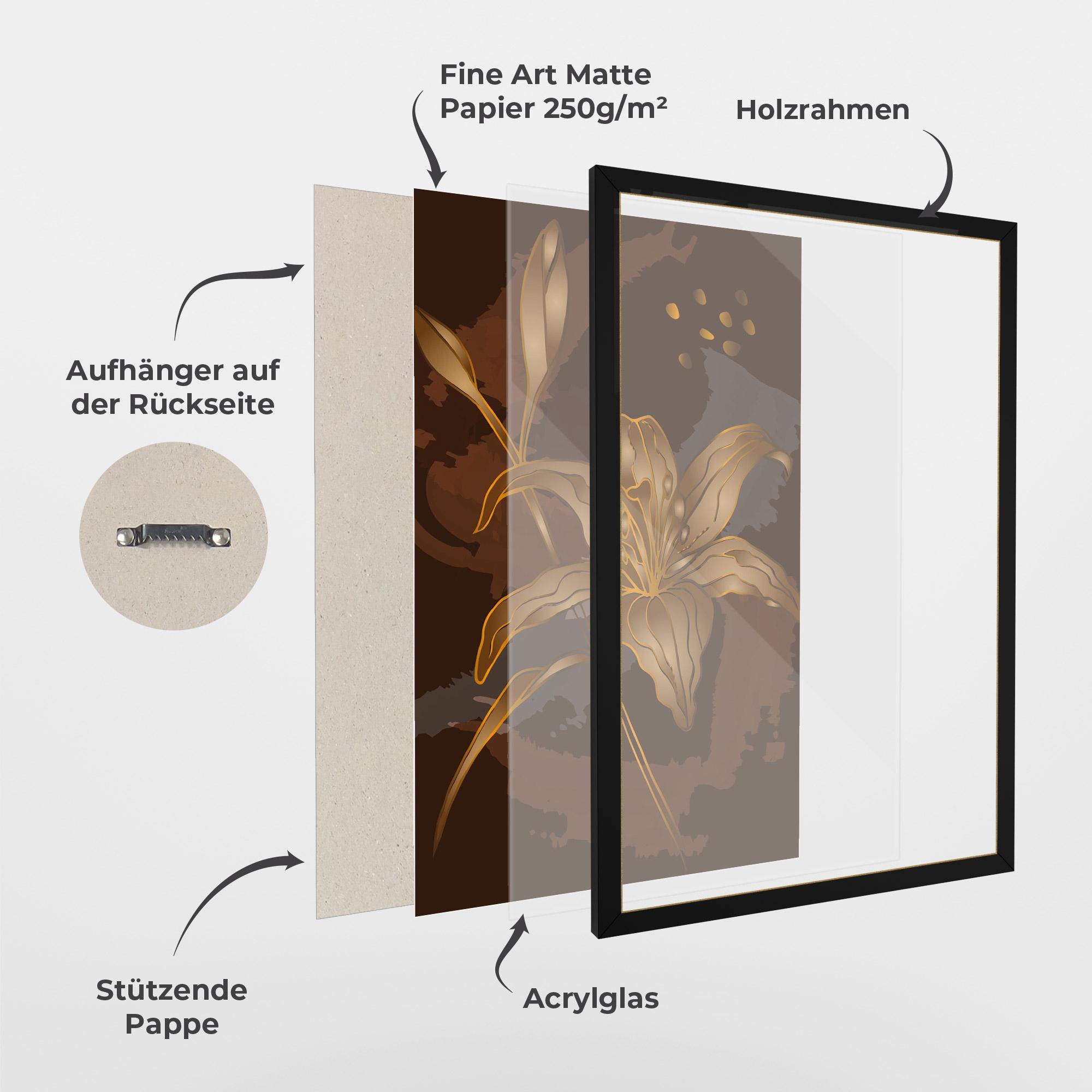 Gerahmte Poster Gold Brown Lily mockup 1