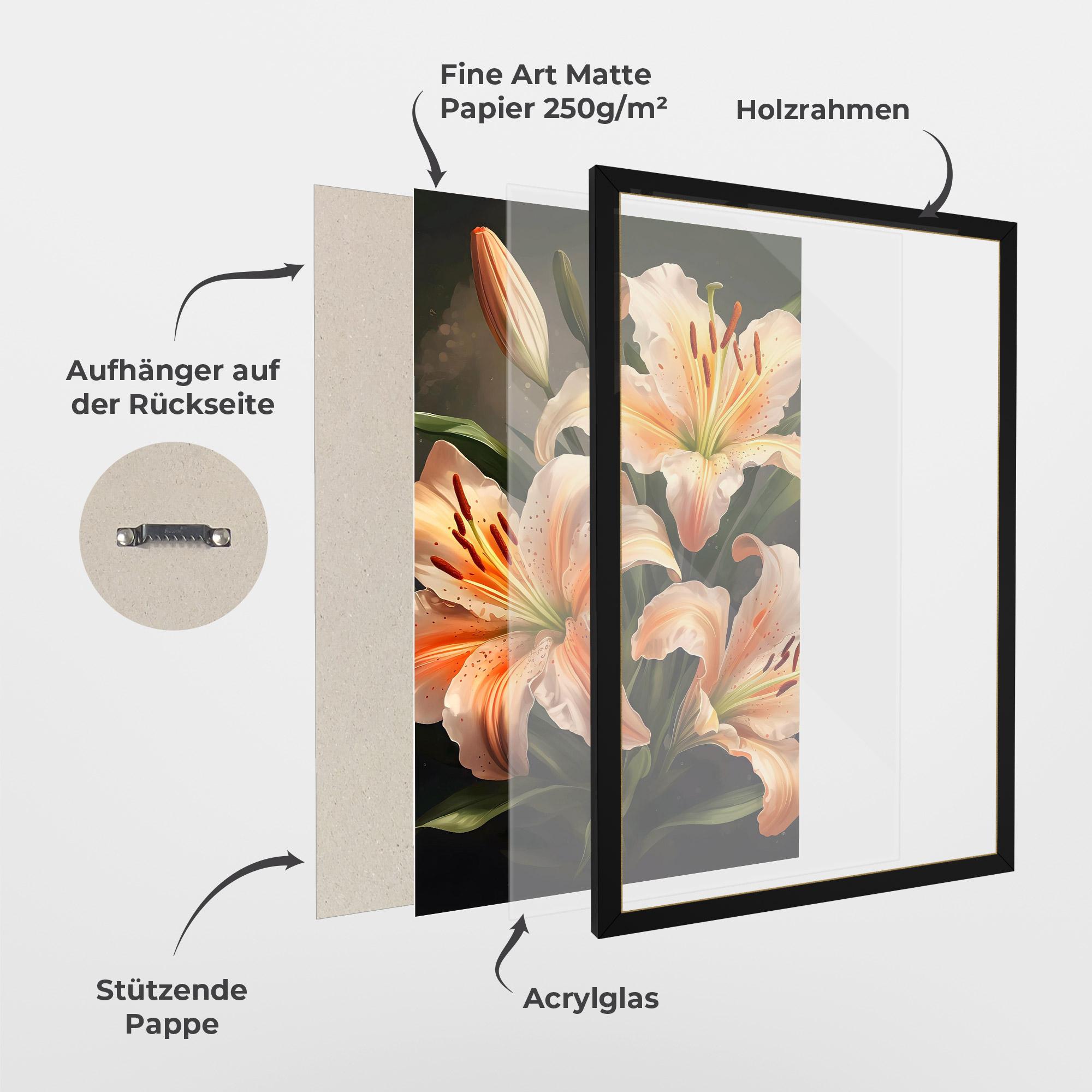 Gerahmte Poster Light Orange Lily mockup 1