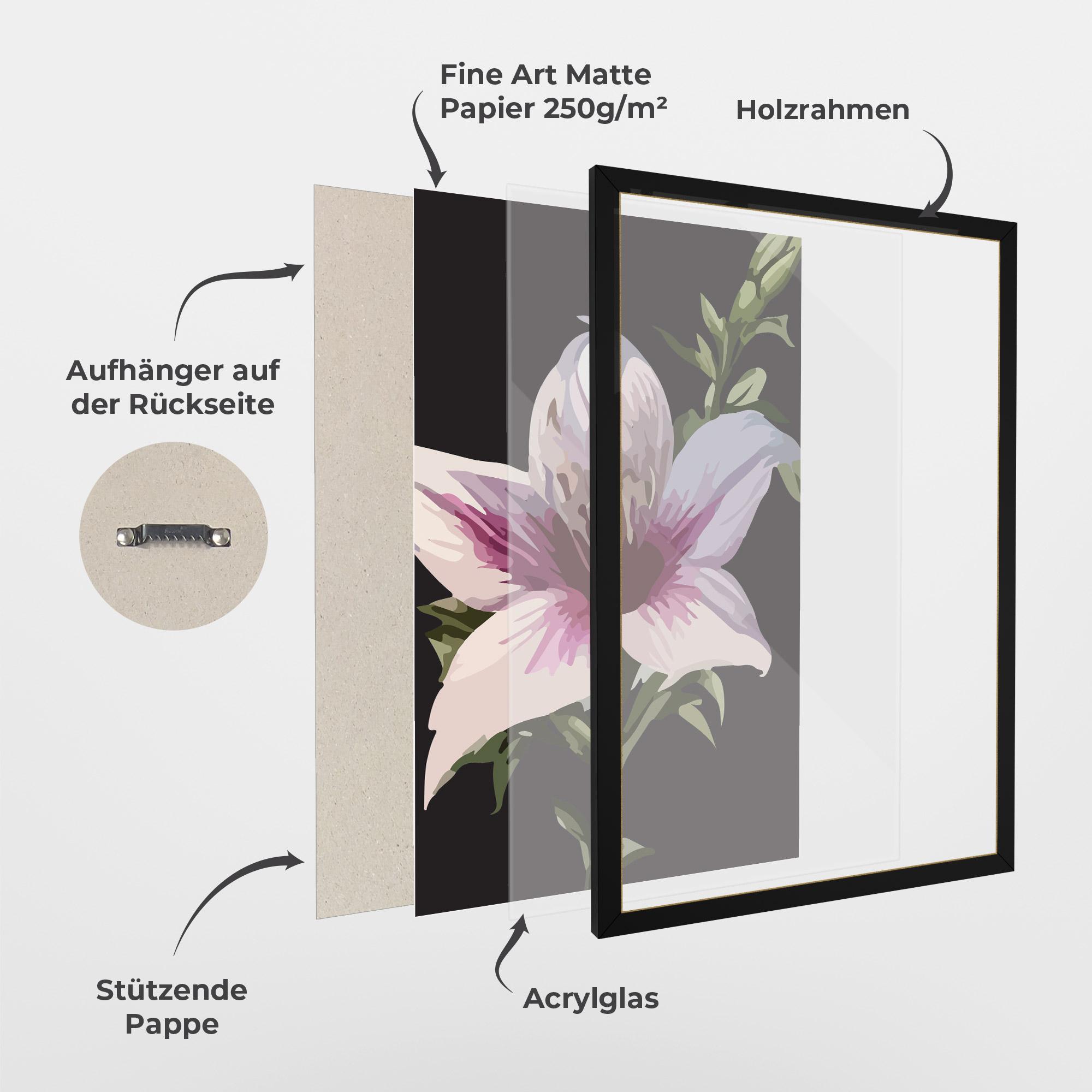 Gerahmte Poster Pink Pretty Lily mockup 1