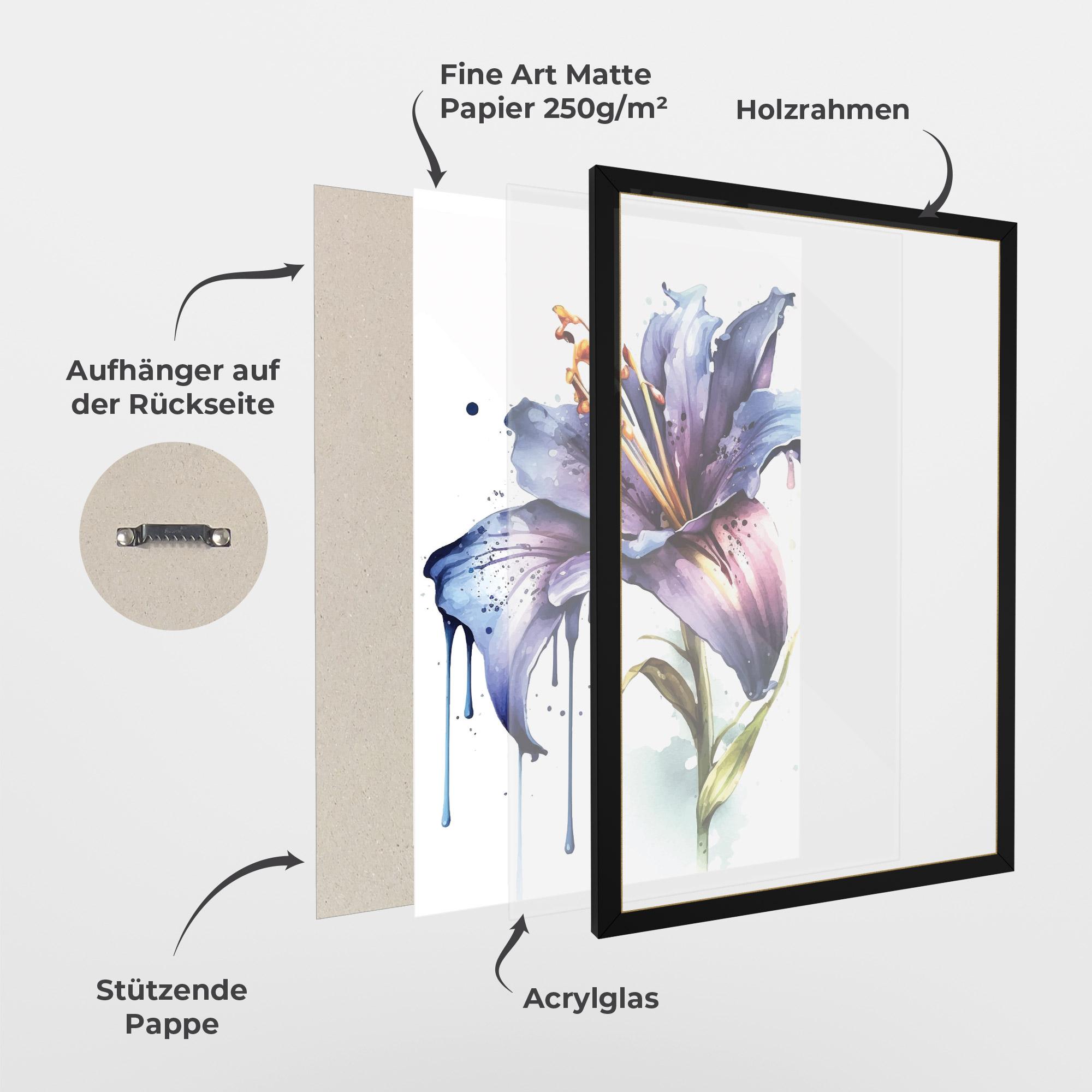 Gerahmte Poster Purple Orange Lily mockup 1
