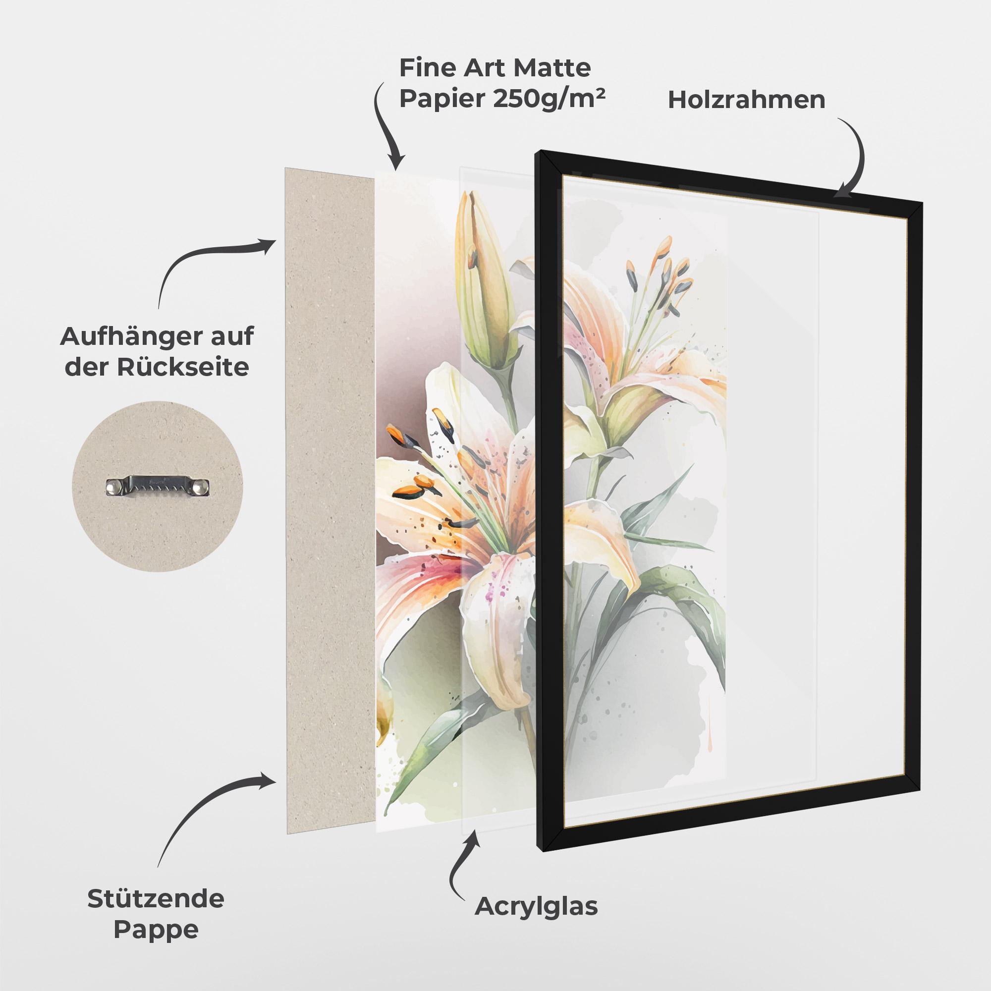 Gerahmte Poster White Orange Lily mockup 1