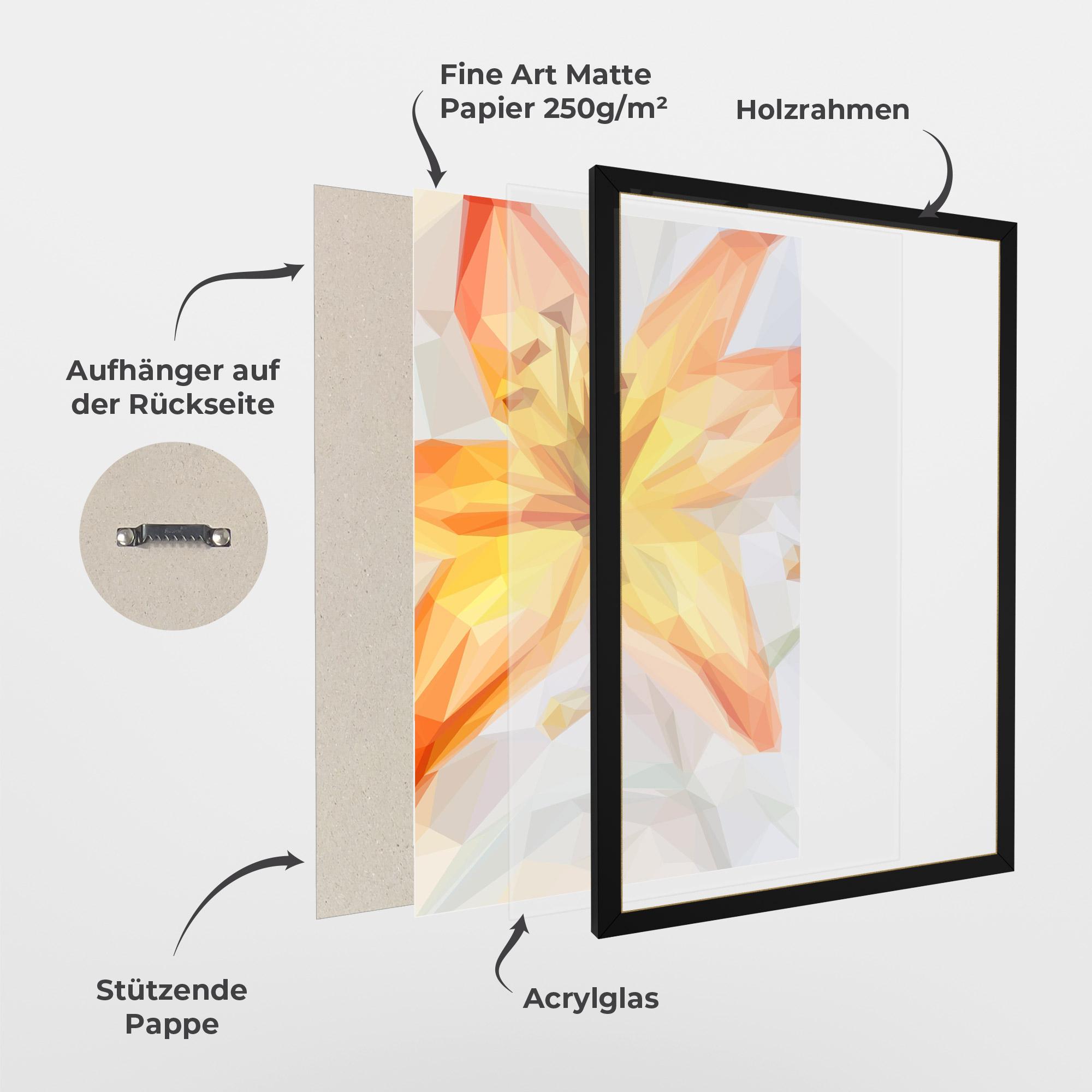Gerahmte Poster Yellow Orange Lily mockup 1