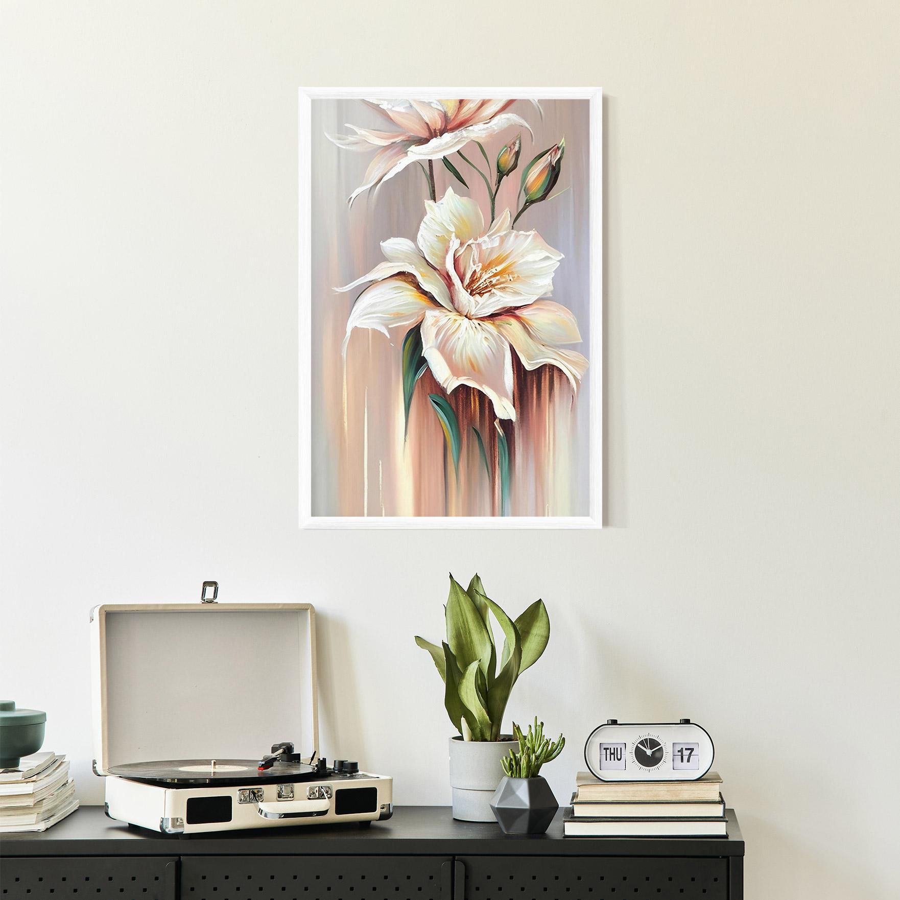 Gerahmte Poster Abstract Lily Painting mockup 2
