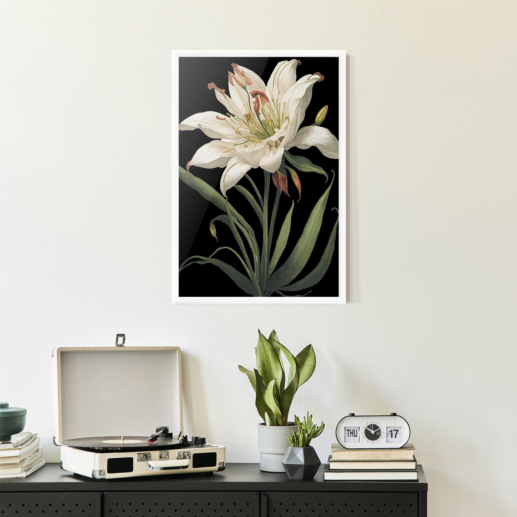 Gerahmte Poster Columbia White Lily mockup 2