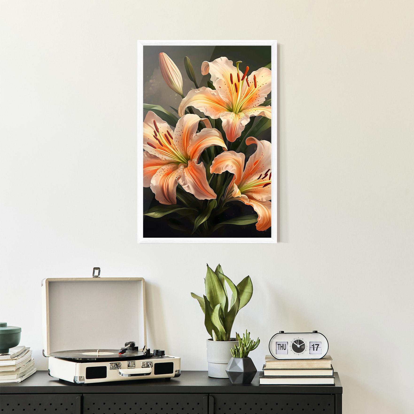 Gerahmte Poster Light Orange Lily mockup 2