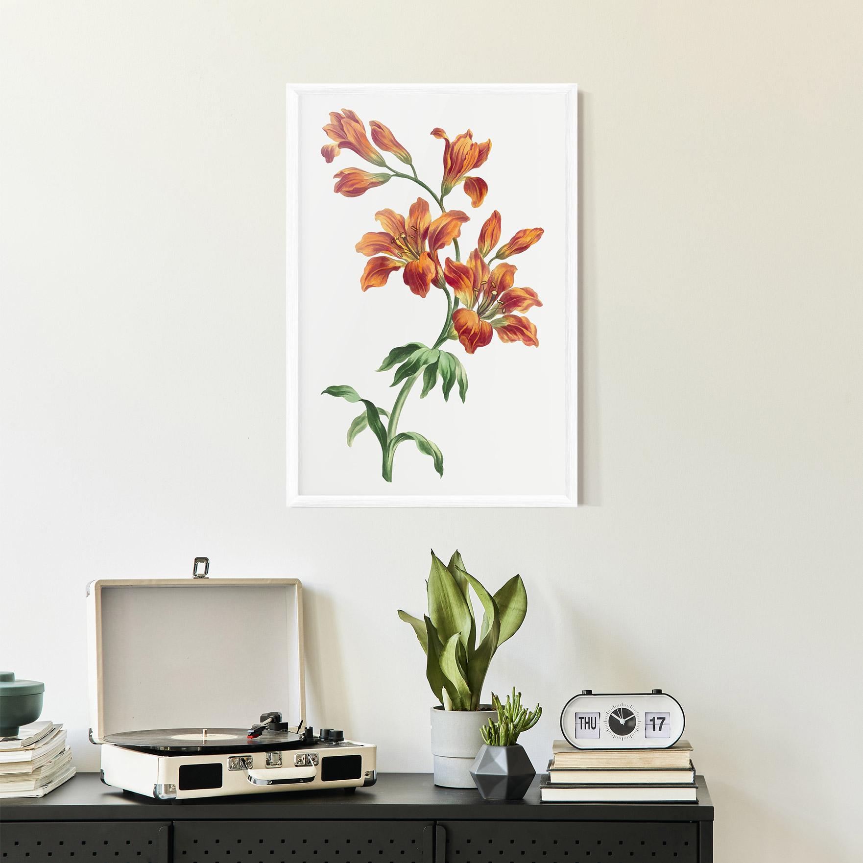 Gerahmte Poster Orange Painted Lily mockup 2