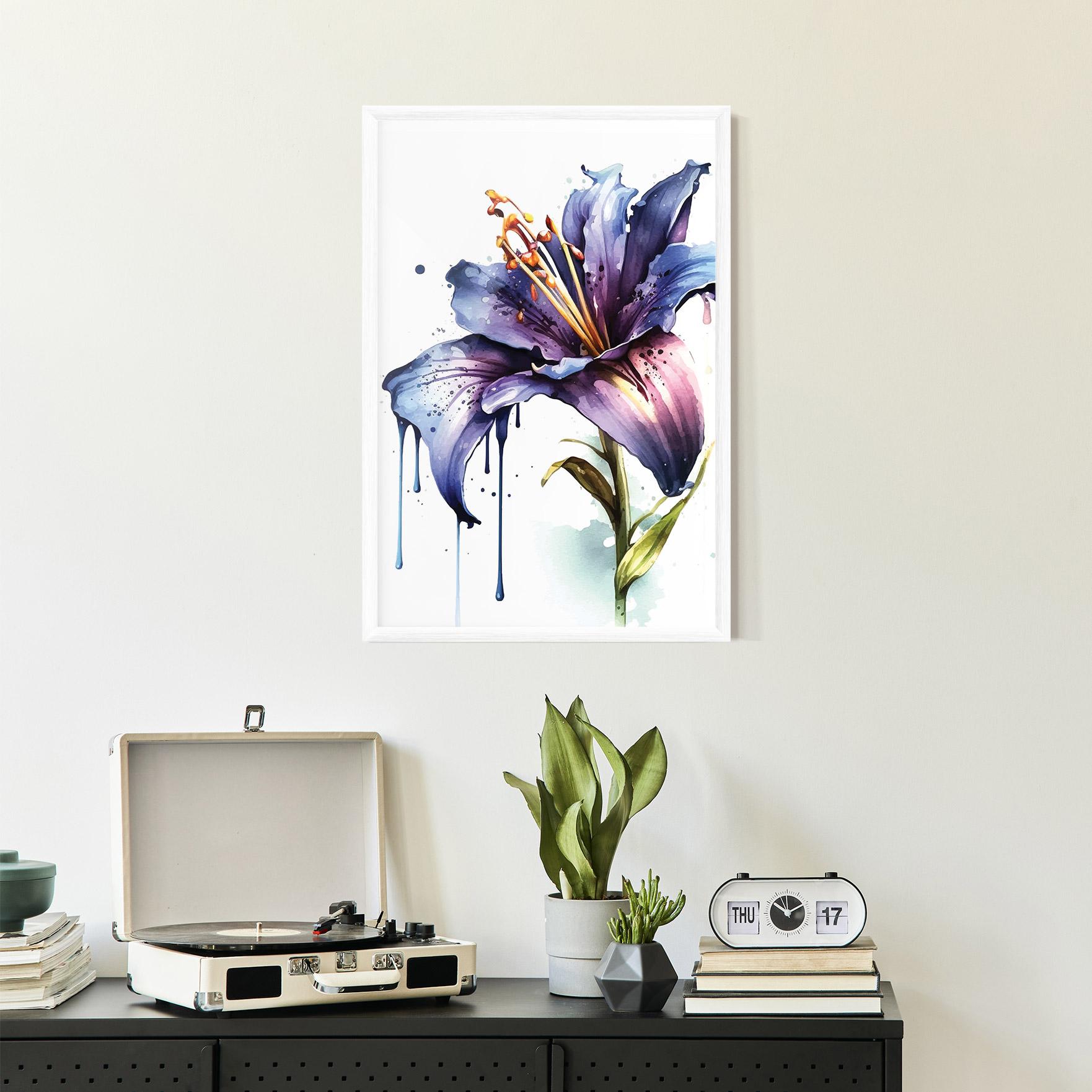 Gerahmte Poster Purple Orange Lily mockup 2
