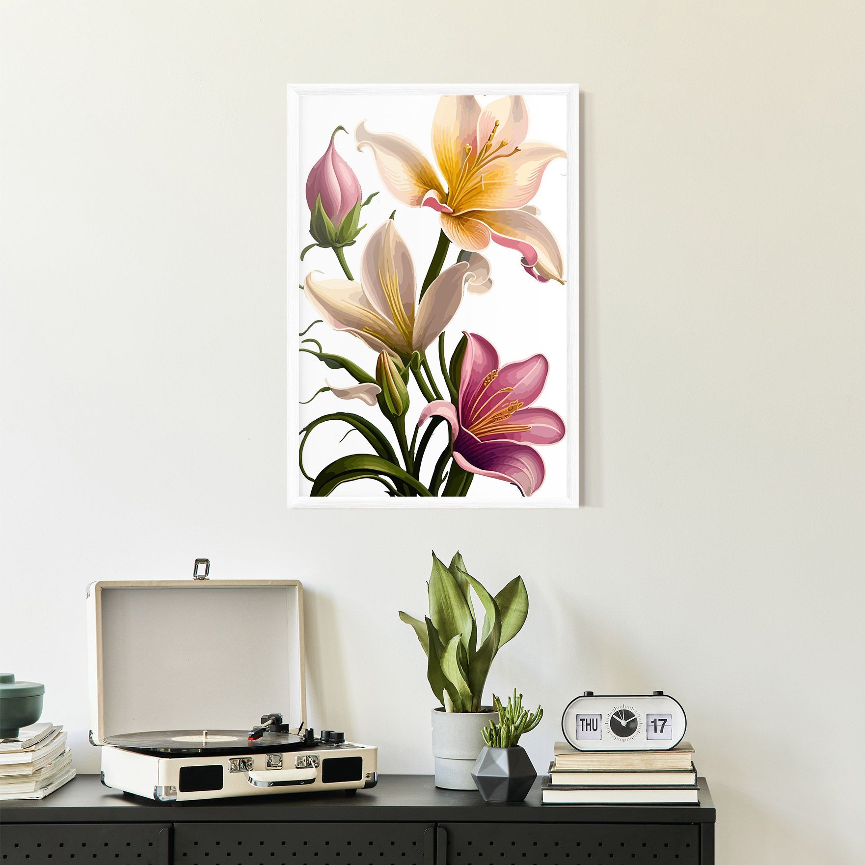 Purple White Lily mockup 2