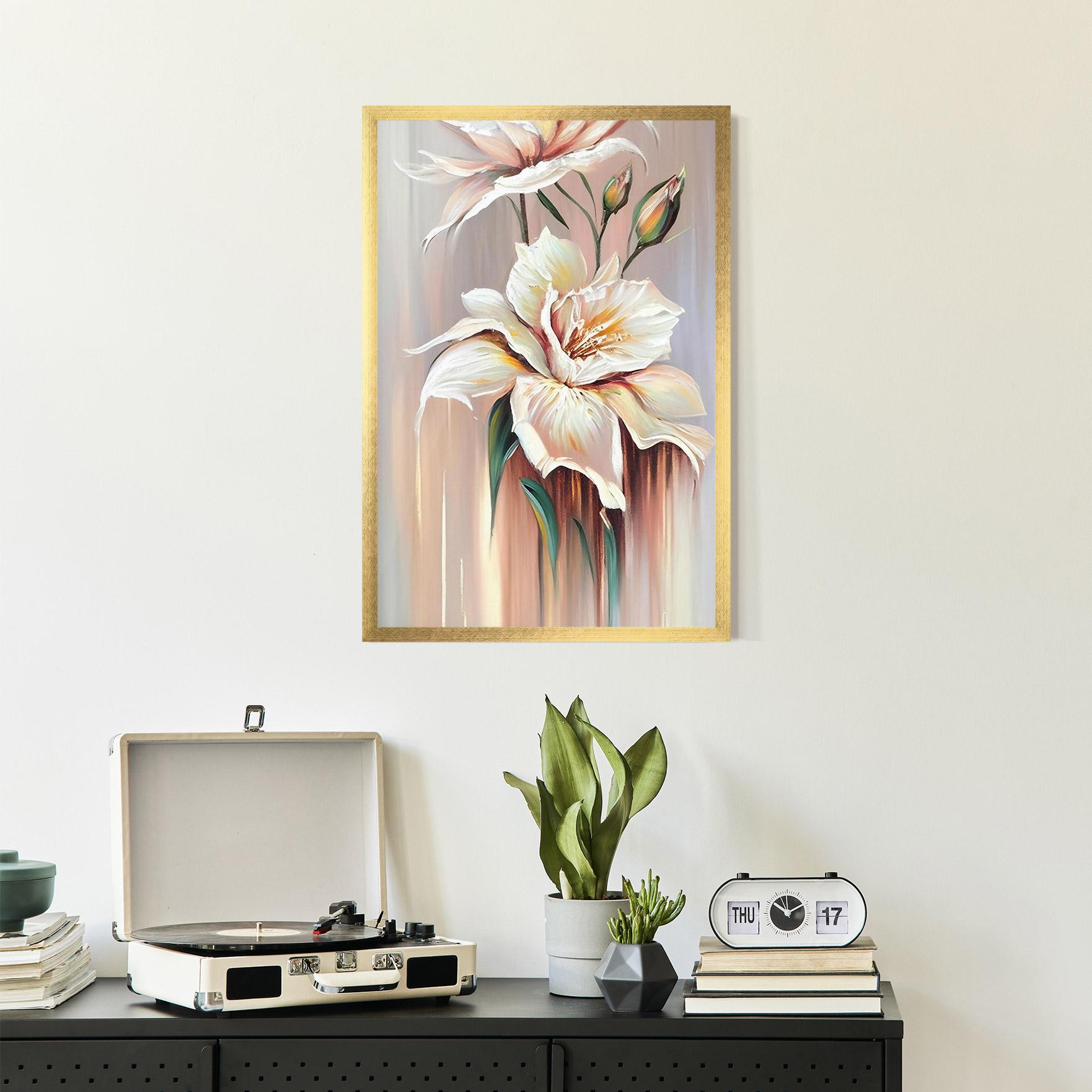 Gerahmte Poster Abstract Lily Painting mockup 2