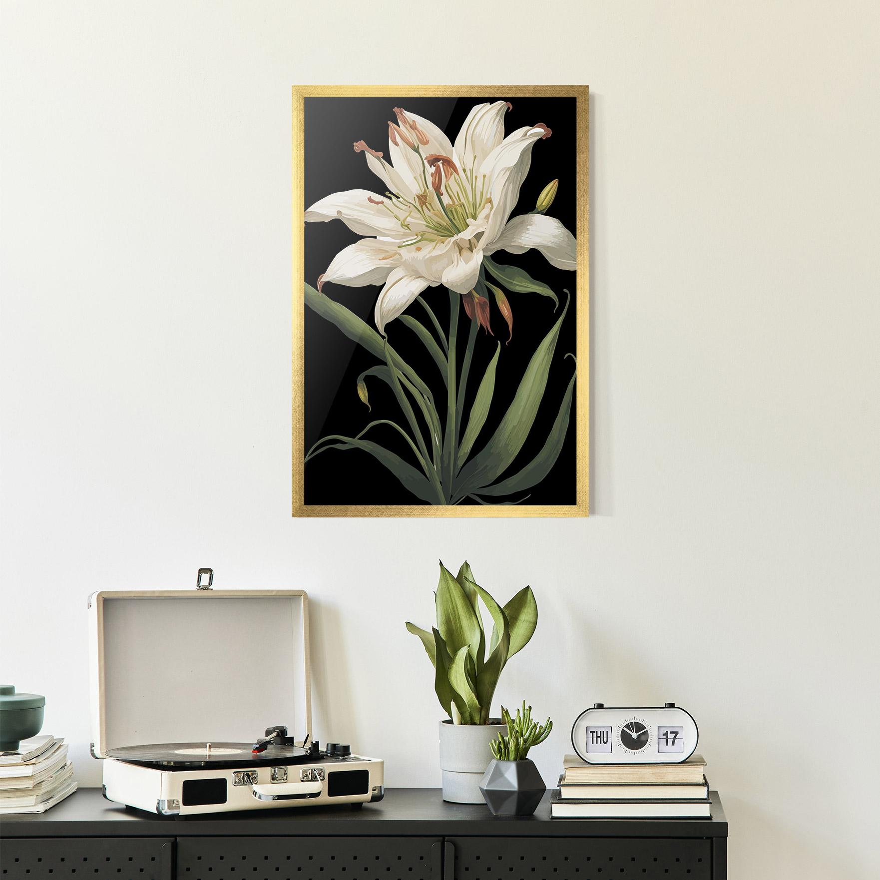 Gerahmte Poster Columbia White Lily mockup 2