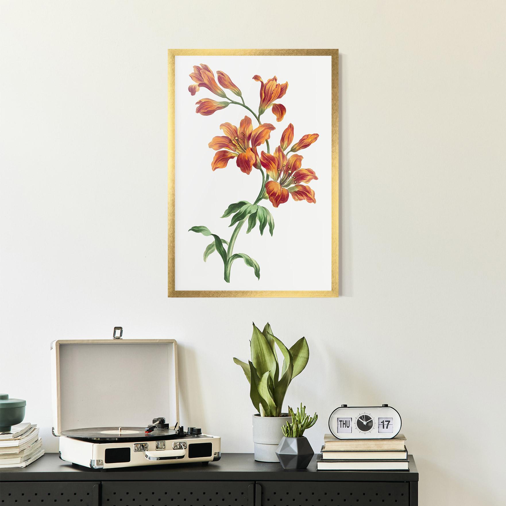 Gerahmte Poster Orange Painted Lily mockup 2