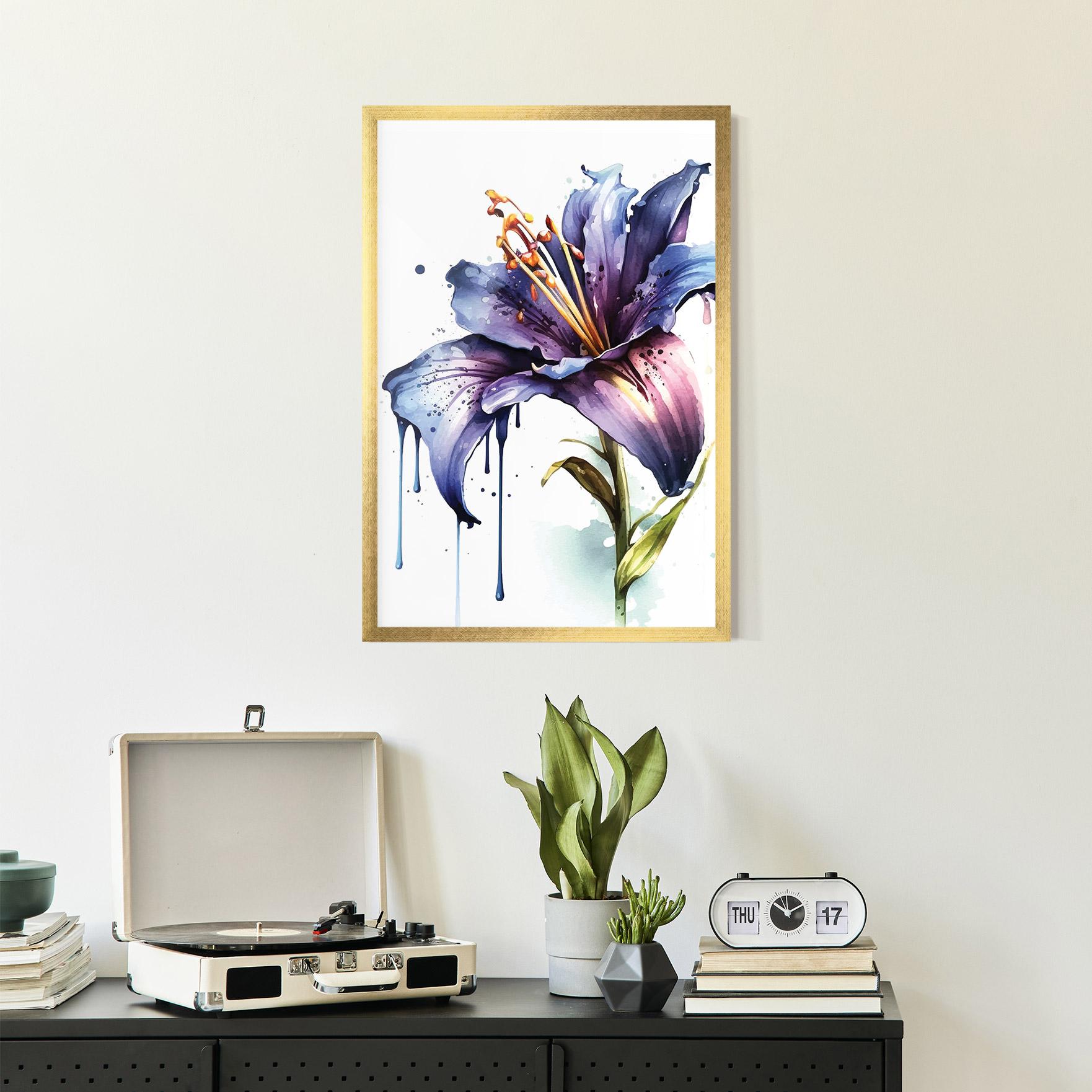 Gerahmte Poster Purple Orange Lily mockup 2