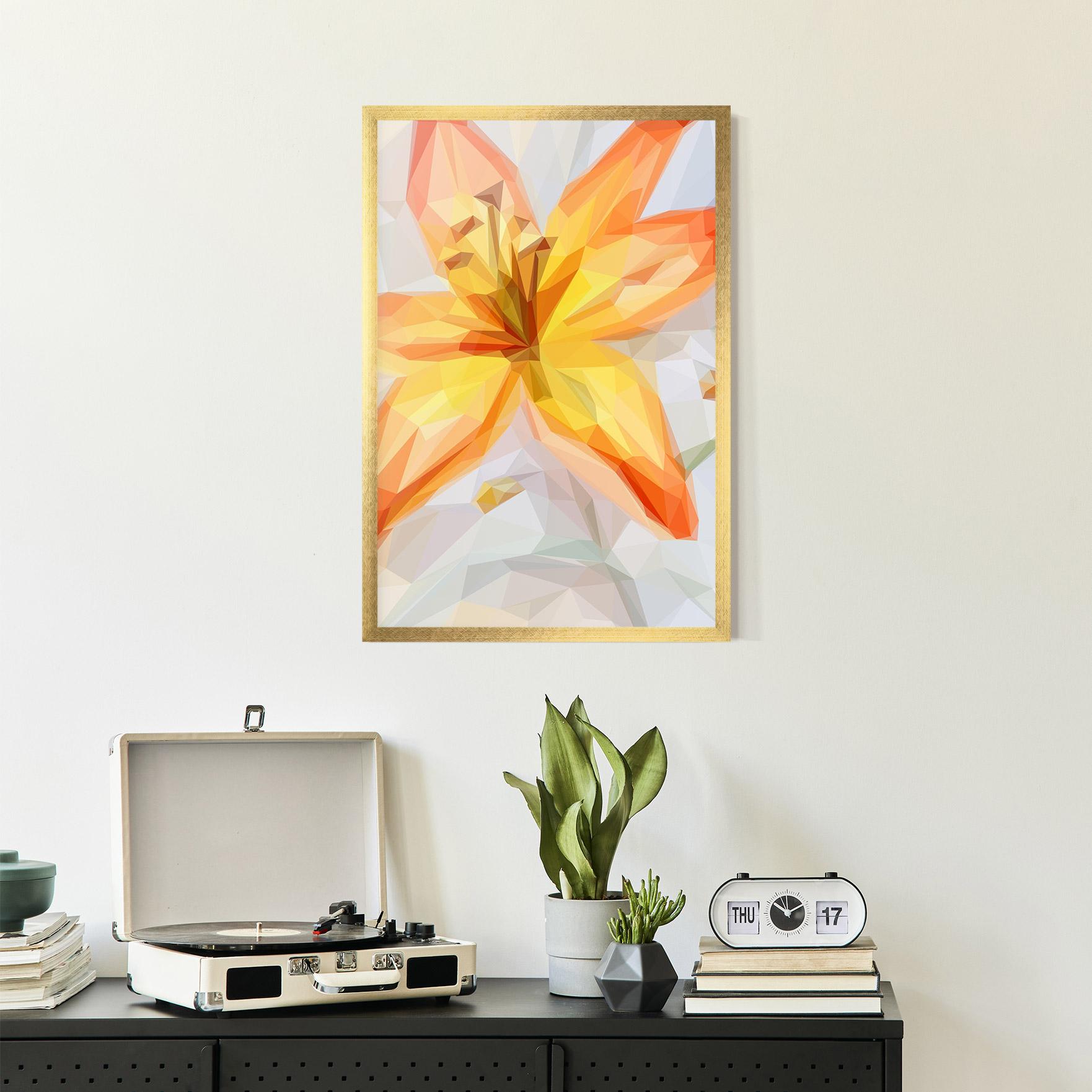 Gerahmte Poster Yellow Orange Lily mockup 2