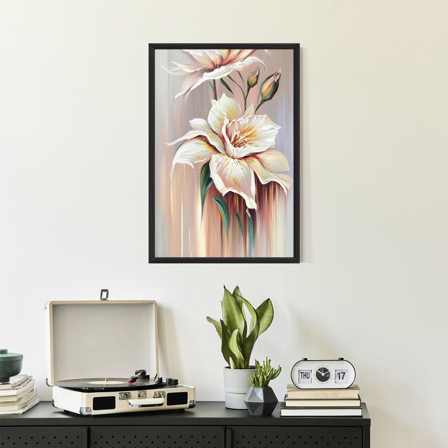 Gerahmte Poster Abstract Lily Painting mockup 2