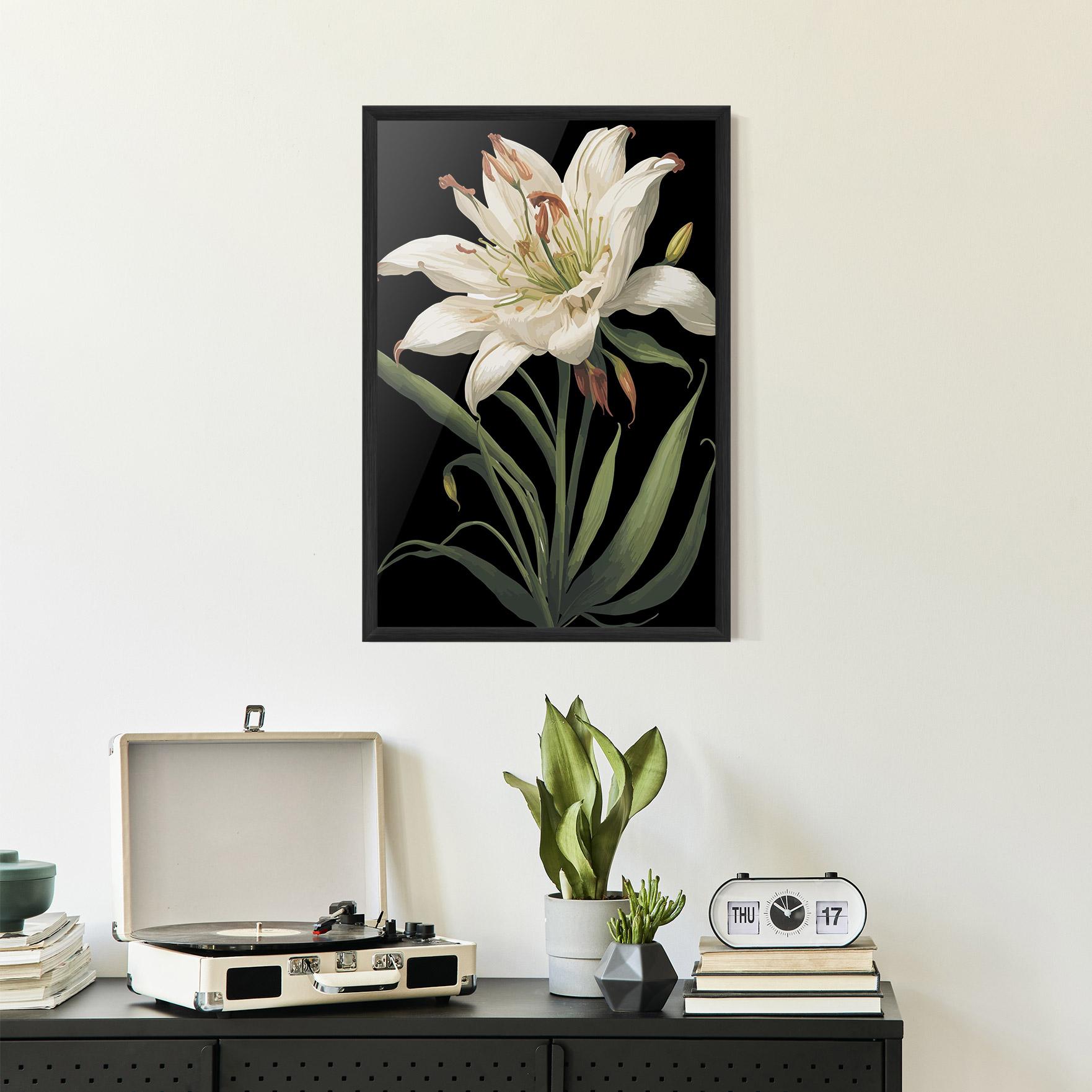 Gerahmte Poster Columbia White Lily mockup 2