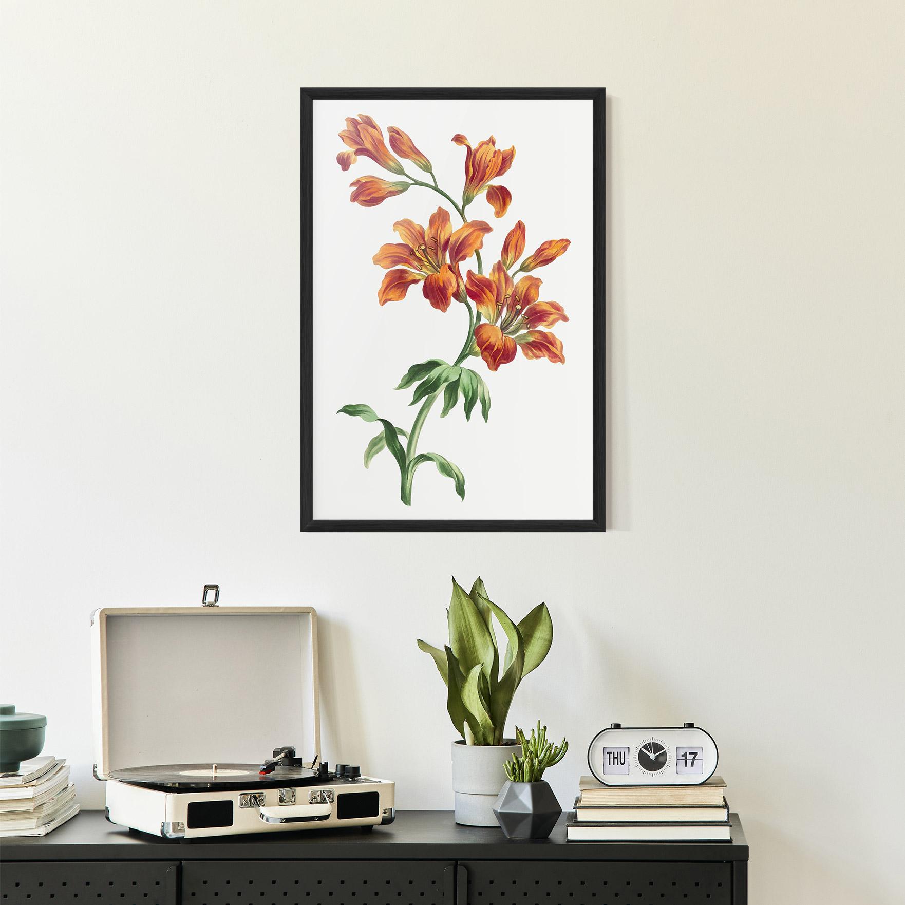 Gerahmte Poster Orange Painted Lily mockup 2