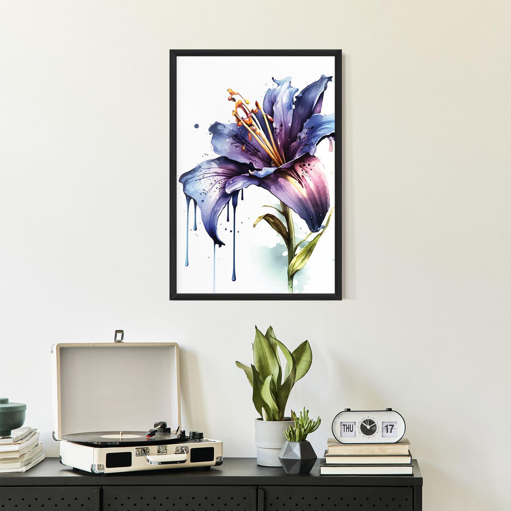 Gerahmte Poster Purple Orange Lily mockup 2
