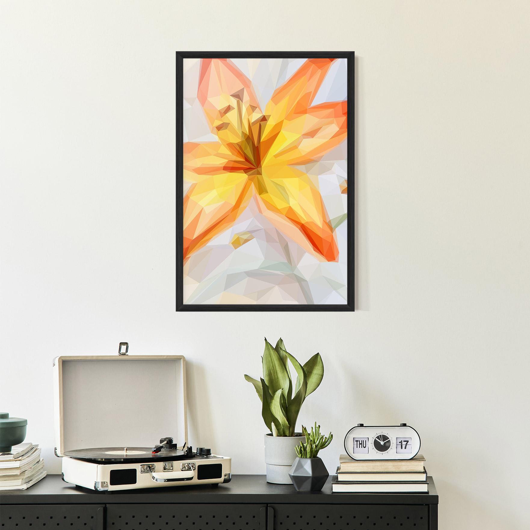 Gerahmte Poster Yellow Orange Lily mockup 2