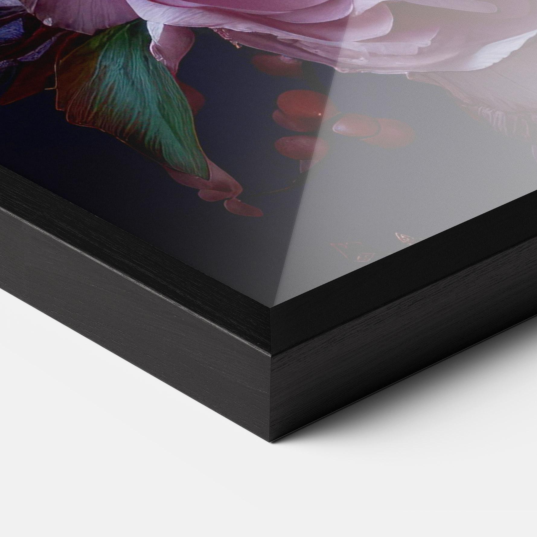 Gerahmte Poster Pink Lily Roses mockup 3