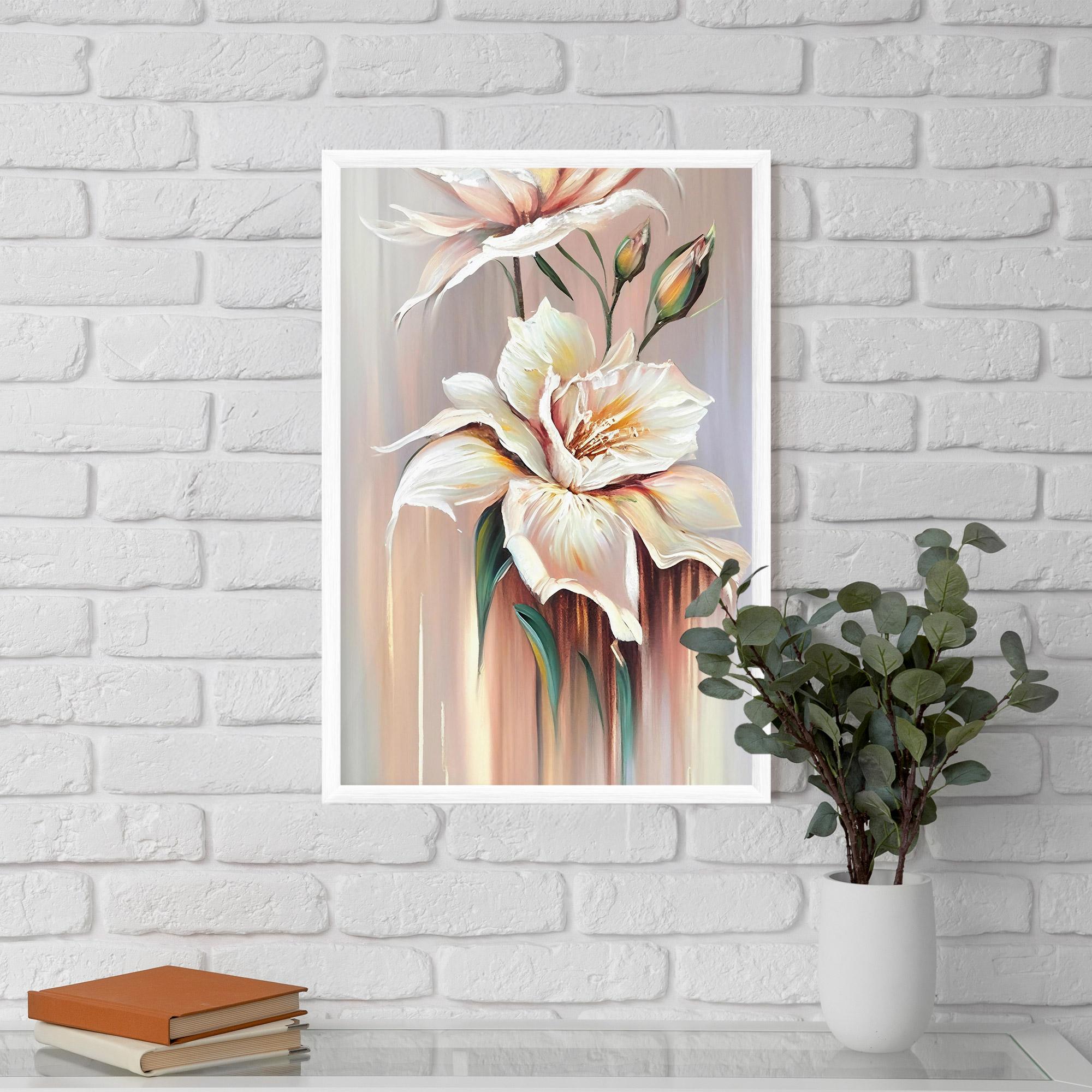 Gerahmte Poster Abstract Lily Painting mockup 5