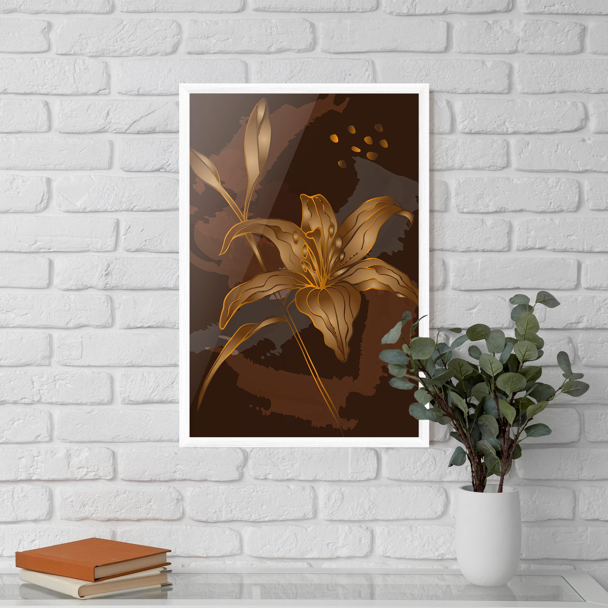 Gerahmte Poster Gold Brown Lily mockup 5