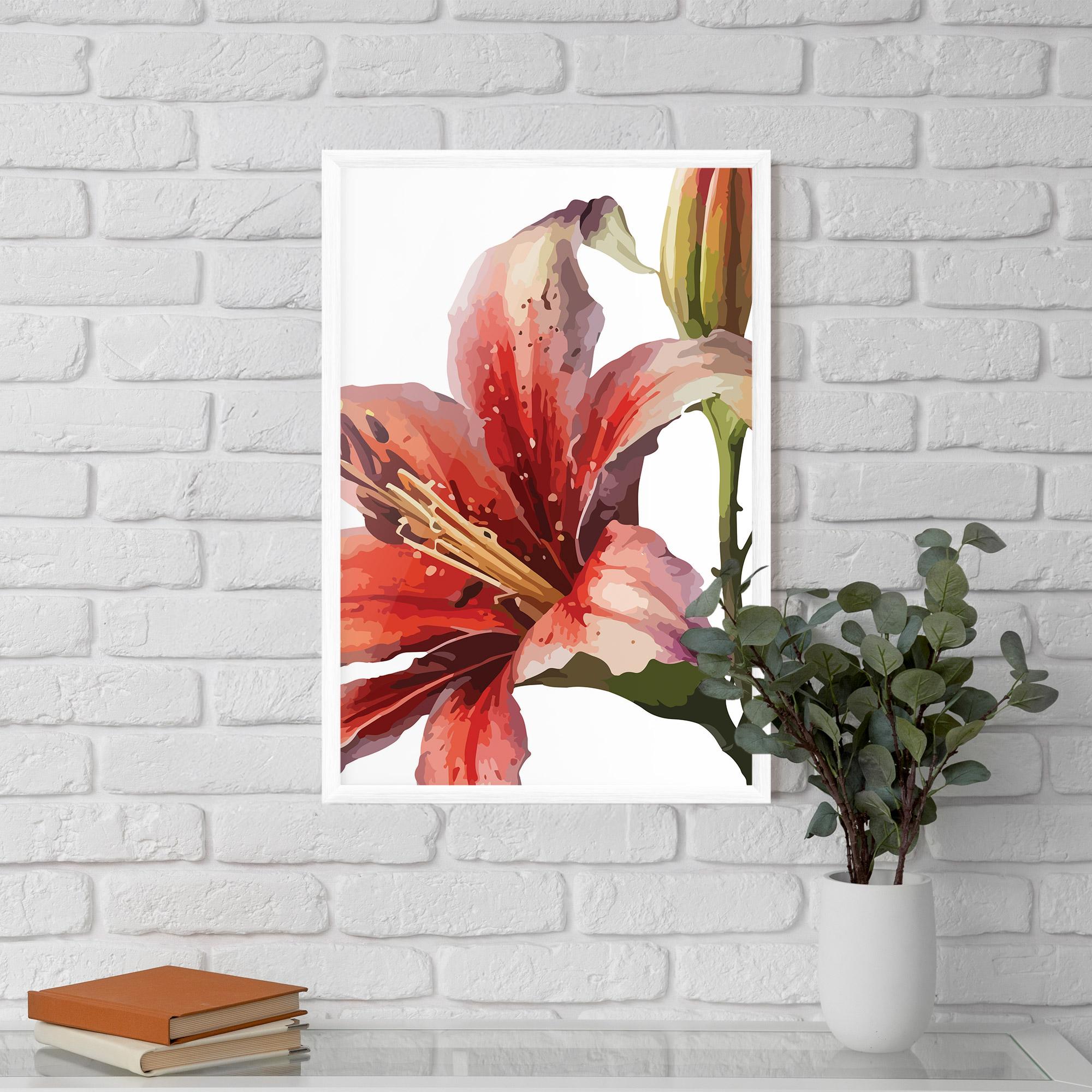 Gerahmte Poster Pretty Red Purple Lily mockup 5