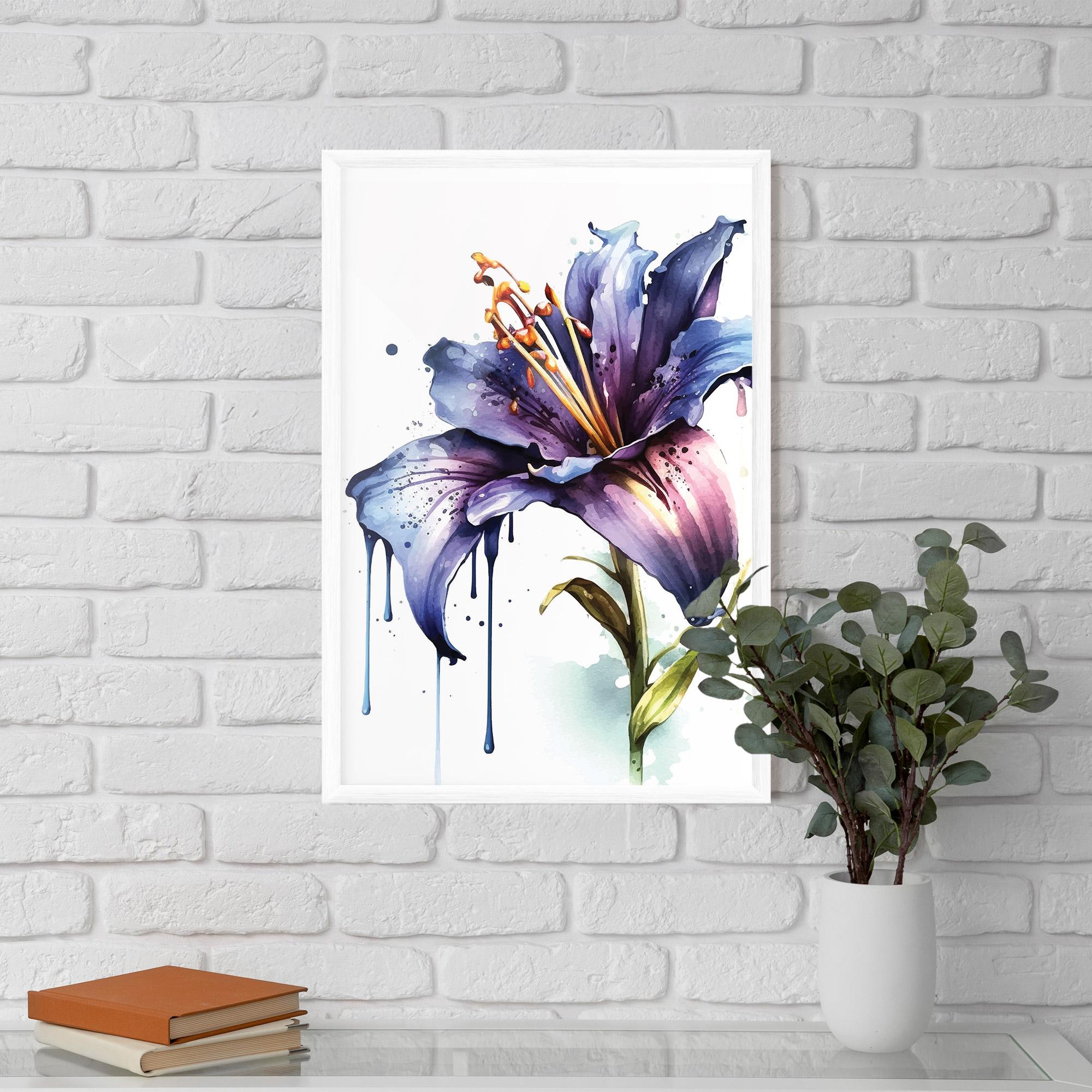 Gerahmte Poster Purple Orange Lily mockup 5