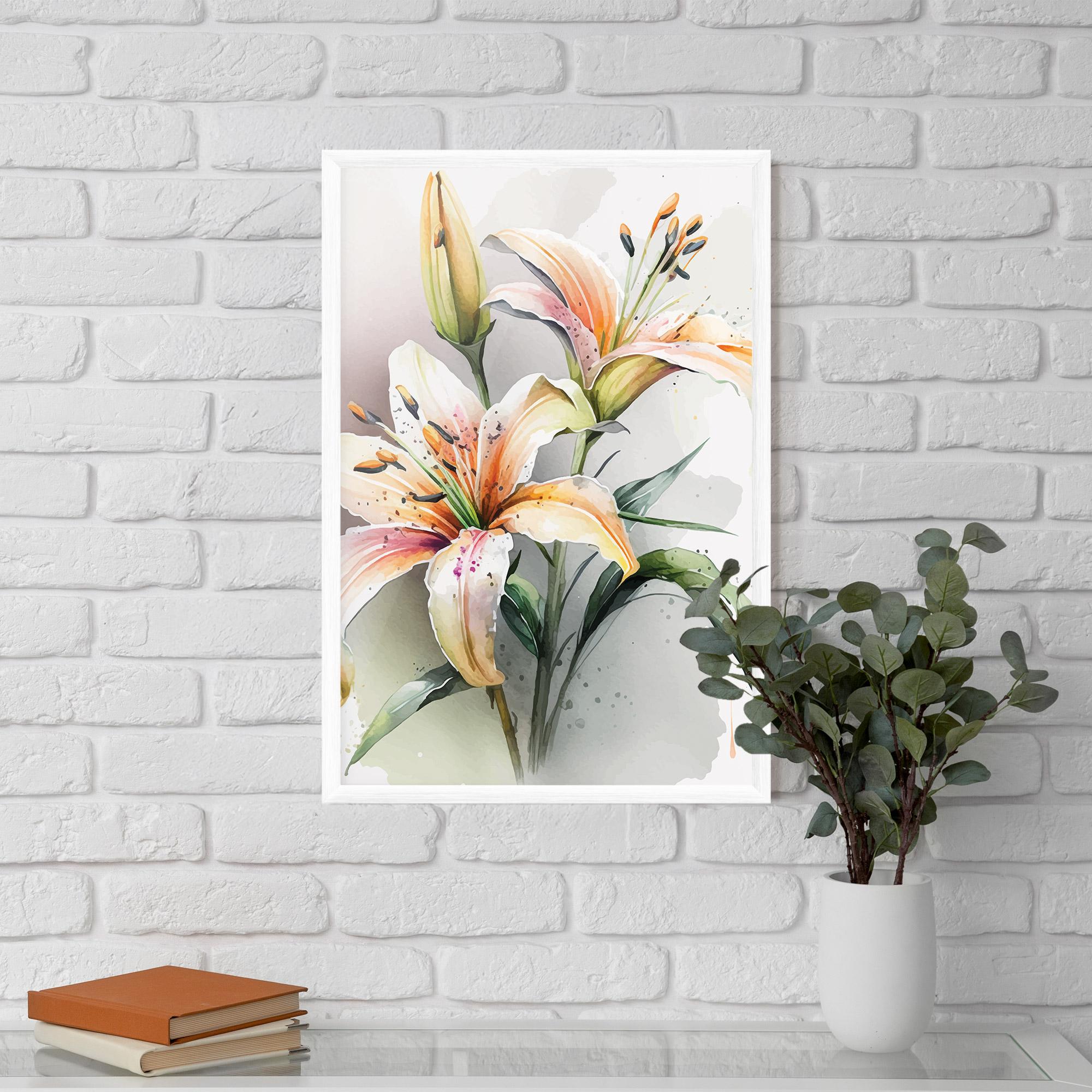 Gerahmte Poster White Orange Lily mockup 5