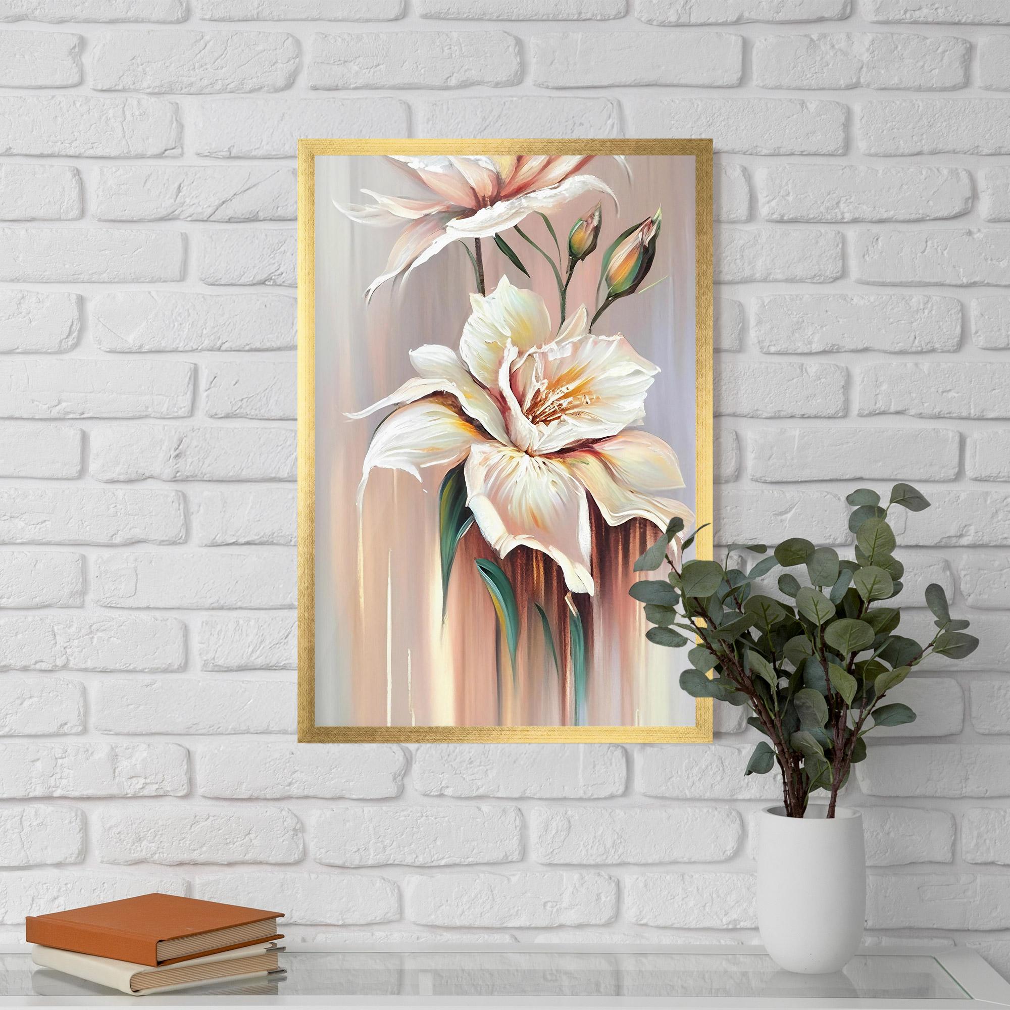 Gerahmte Poster Abstract Lily Painting mockup 5