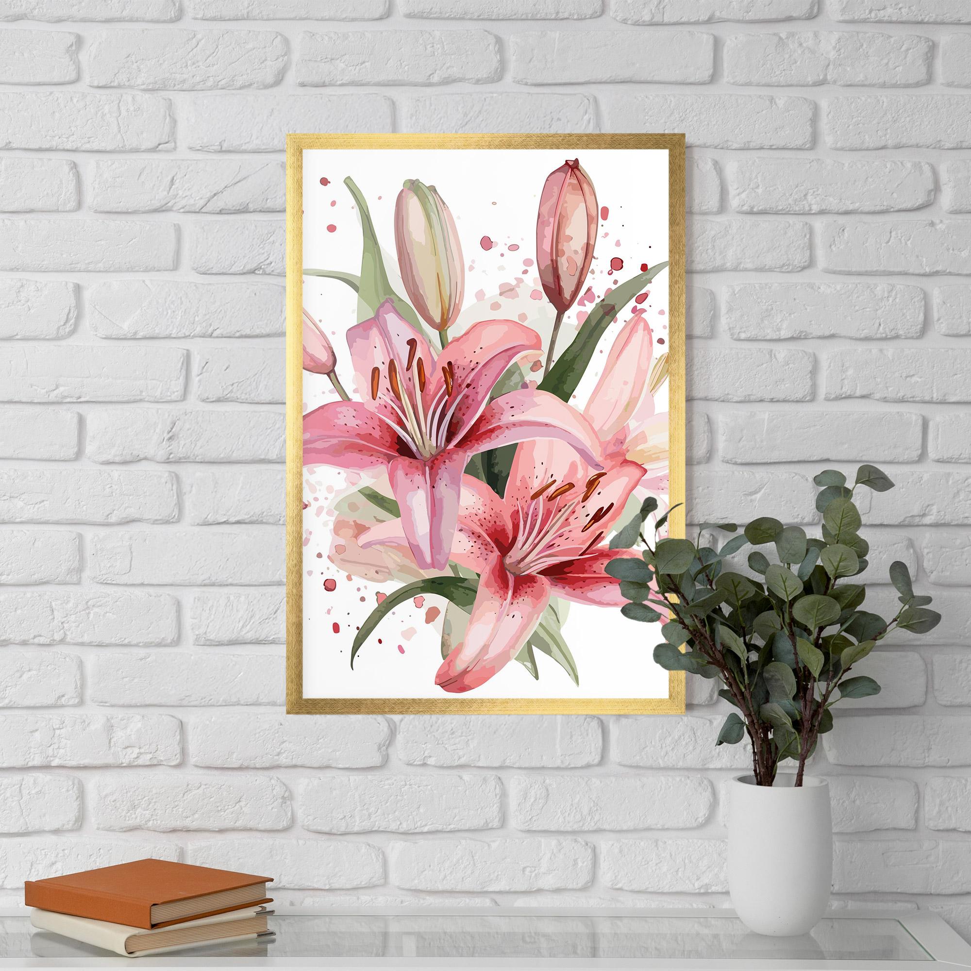 Gerahmte Poster Beautiful Pink Lily mockup 5