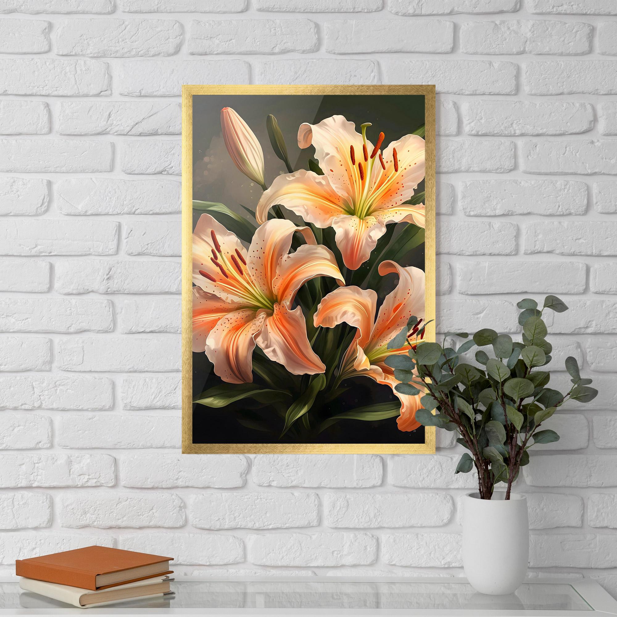 Gerahmte Poster Light Orange Lily mockup 5