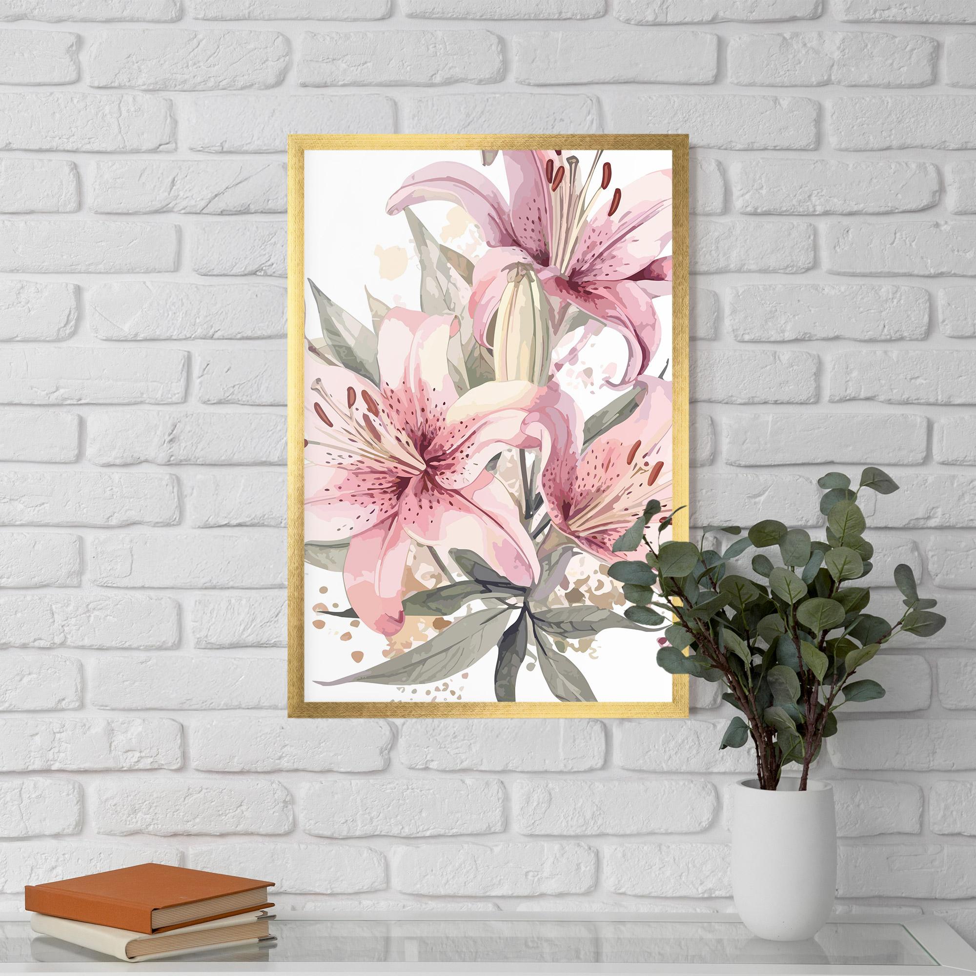 Gerahmte Poster Light Pink Lily Art mockup 5