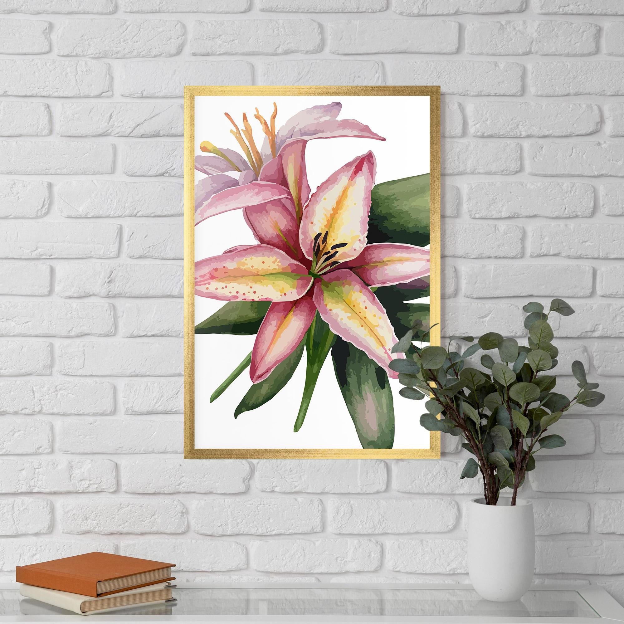 Gerahmte Poster Lily Pretty Pink mockup 5