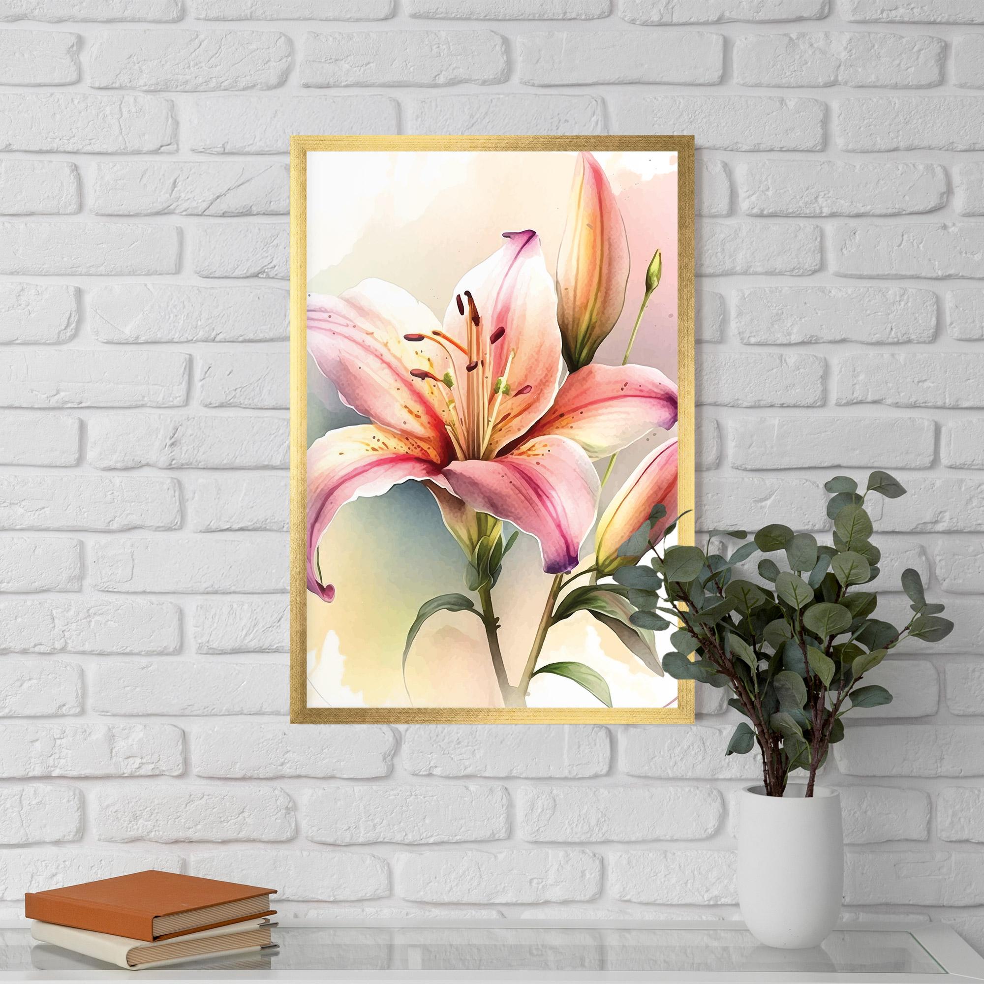 Gerahmte Poster Pink Orange Lily mockup 5