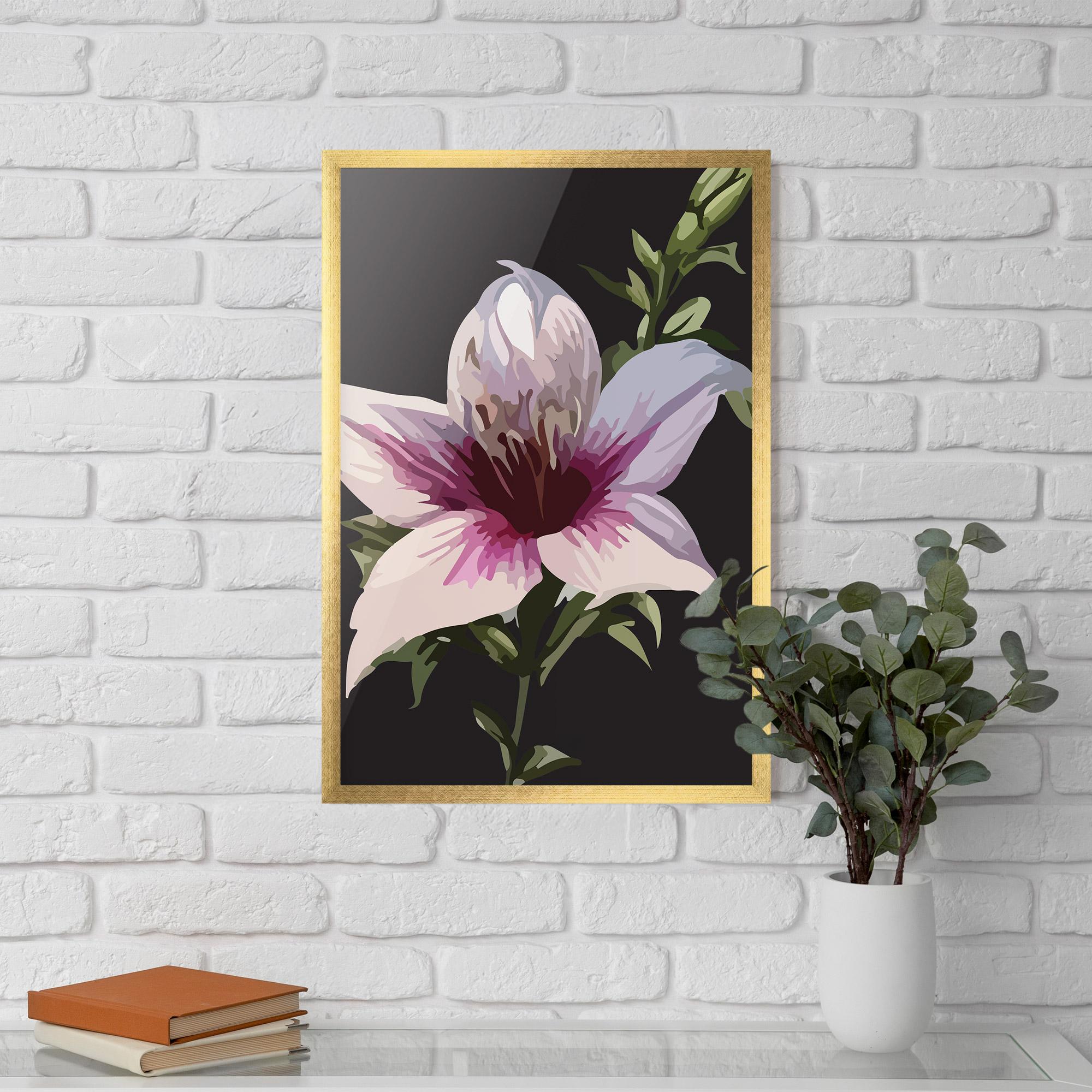 Gerahmte Poster Pink Pretty Lily mockup 5