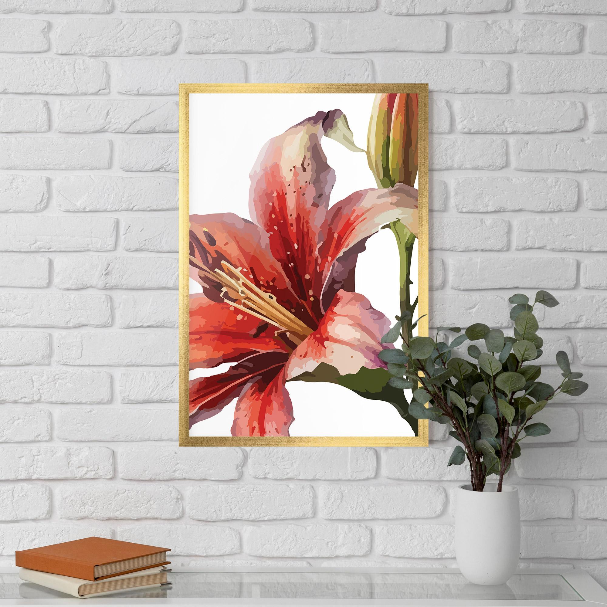 Gerahmte Poster Pretty Red Purple Lily mockup 5