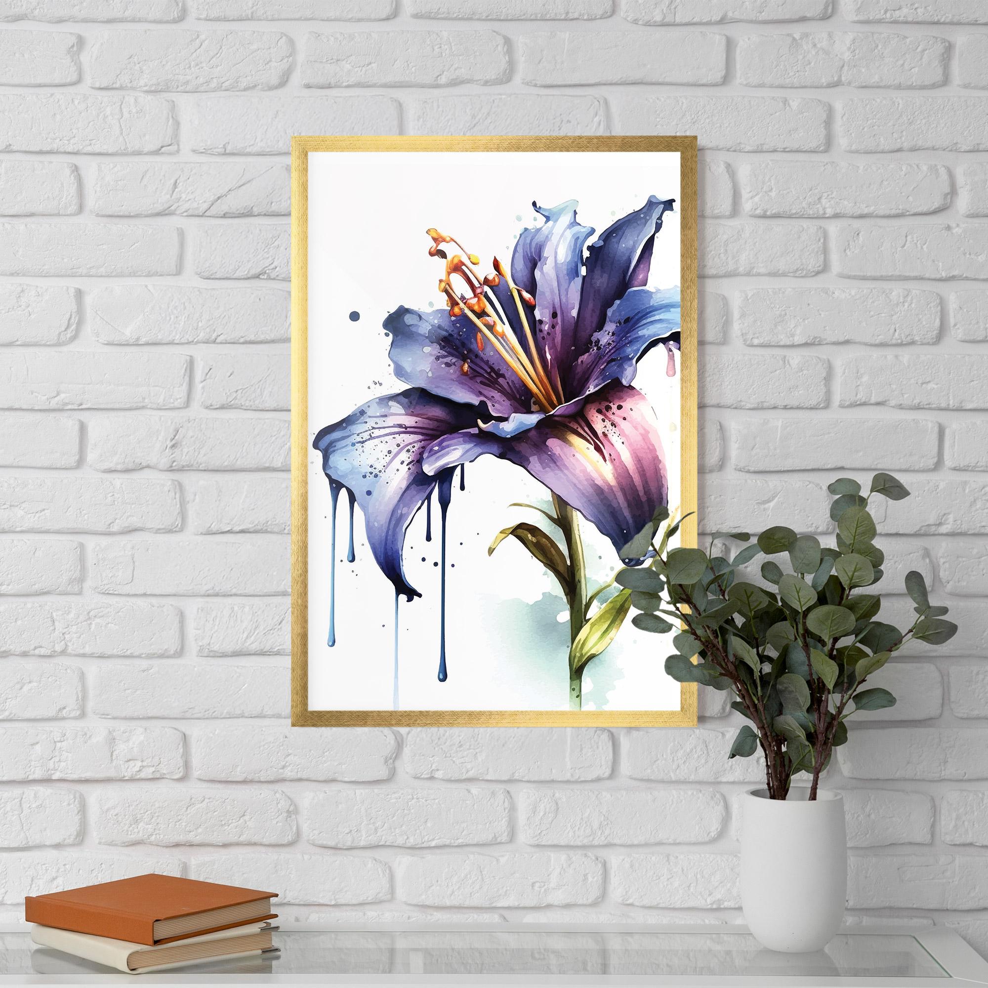 Gerahmte Poster Purple Orange Lily mockup 5