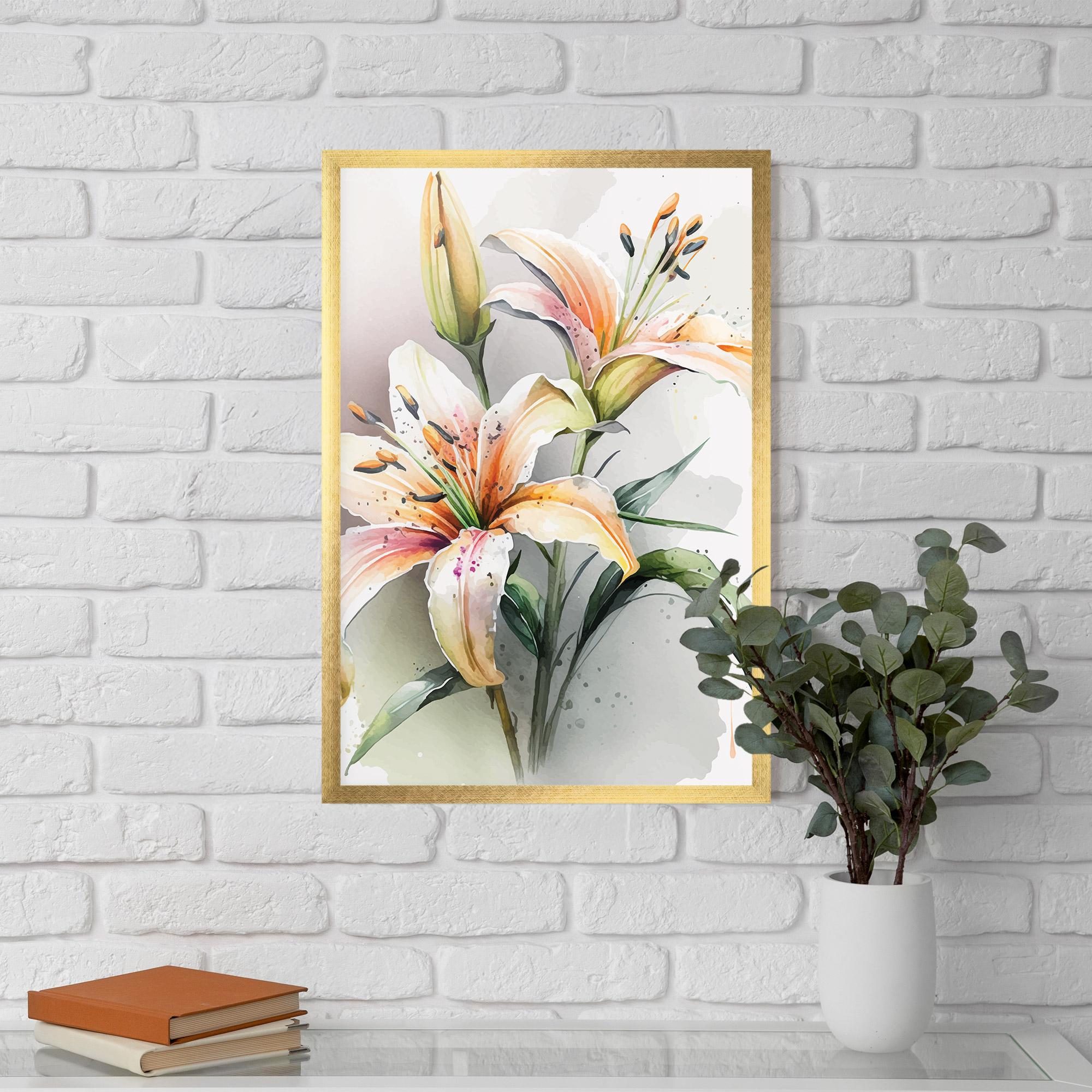 Gerahmte Poster White Orange Lily mockup 5