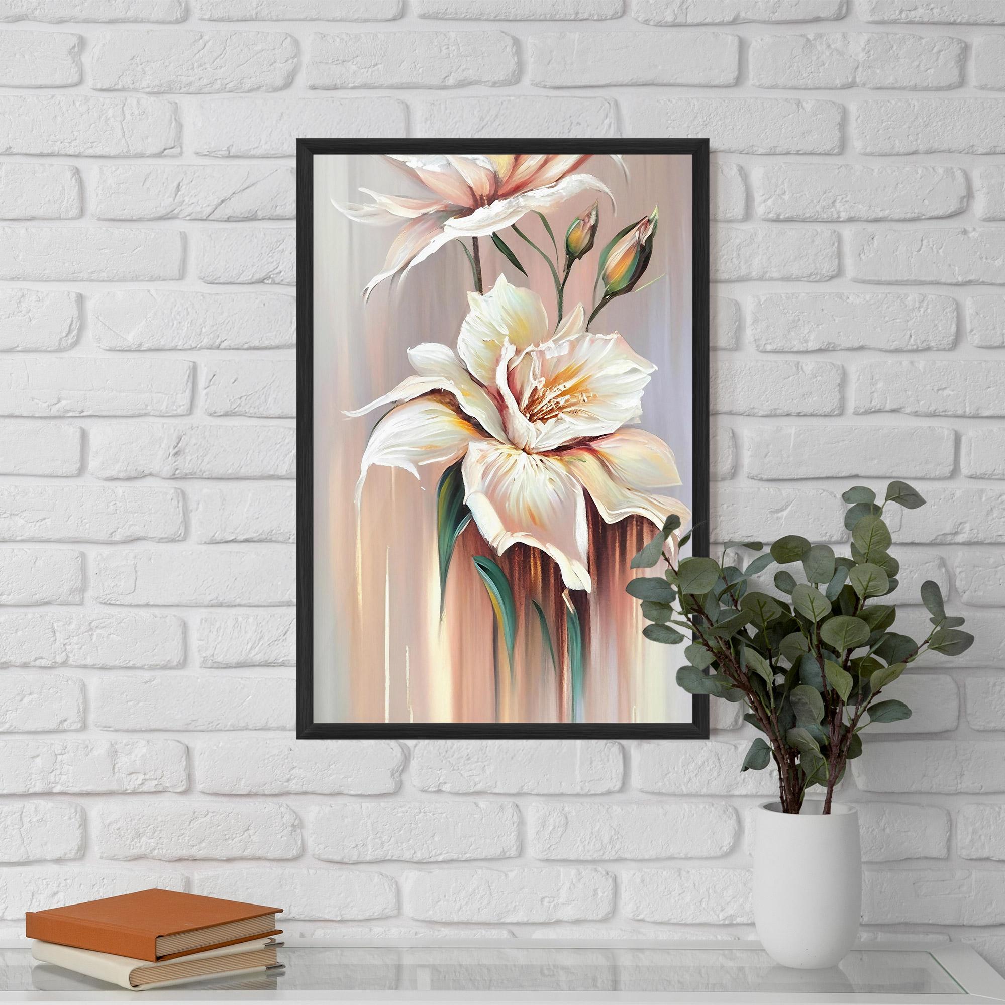 Gerahmte Poster Abstract Lily Painting mockup 5