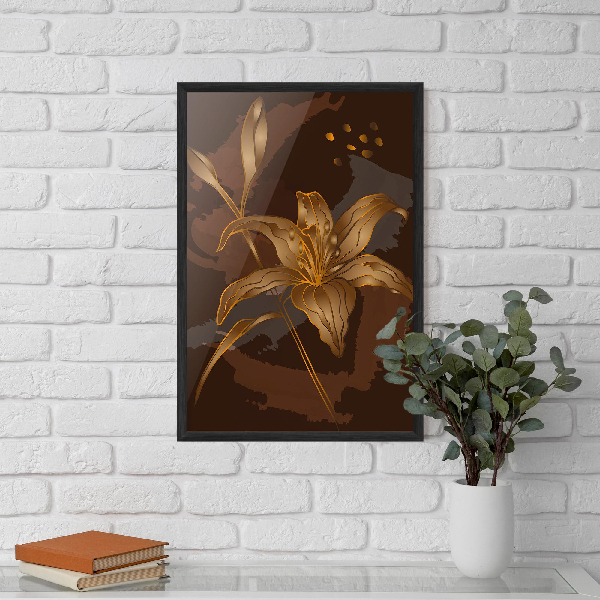 Gerahmte Poster Gold Brown Lily mockup 5