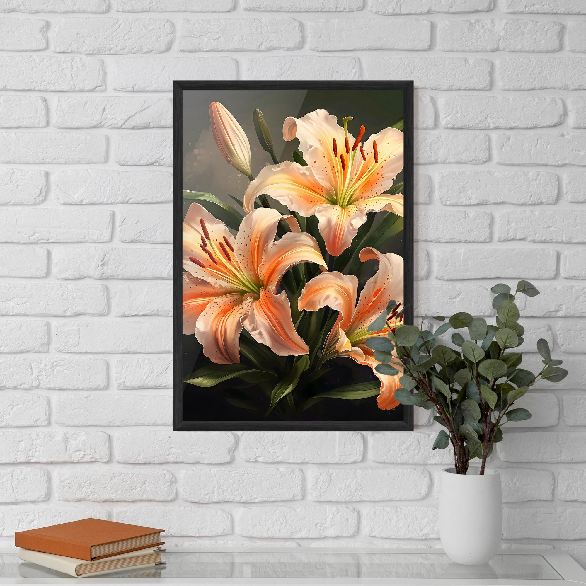 Gerahmte Poster Light Orange Lily mockup 5