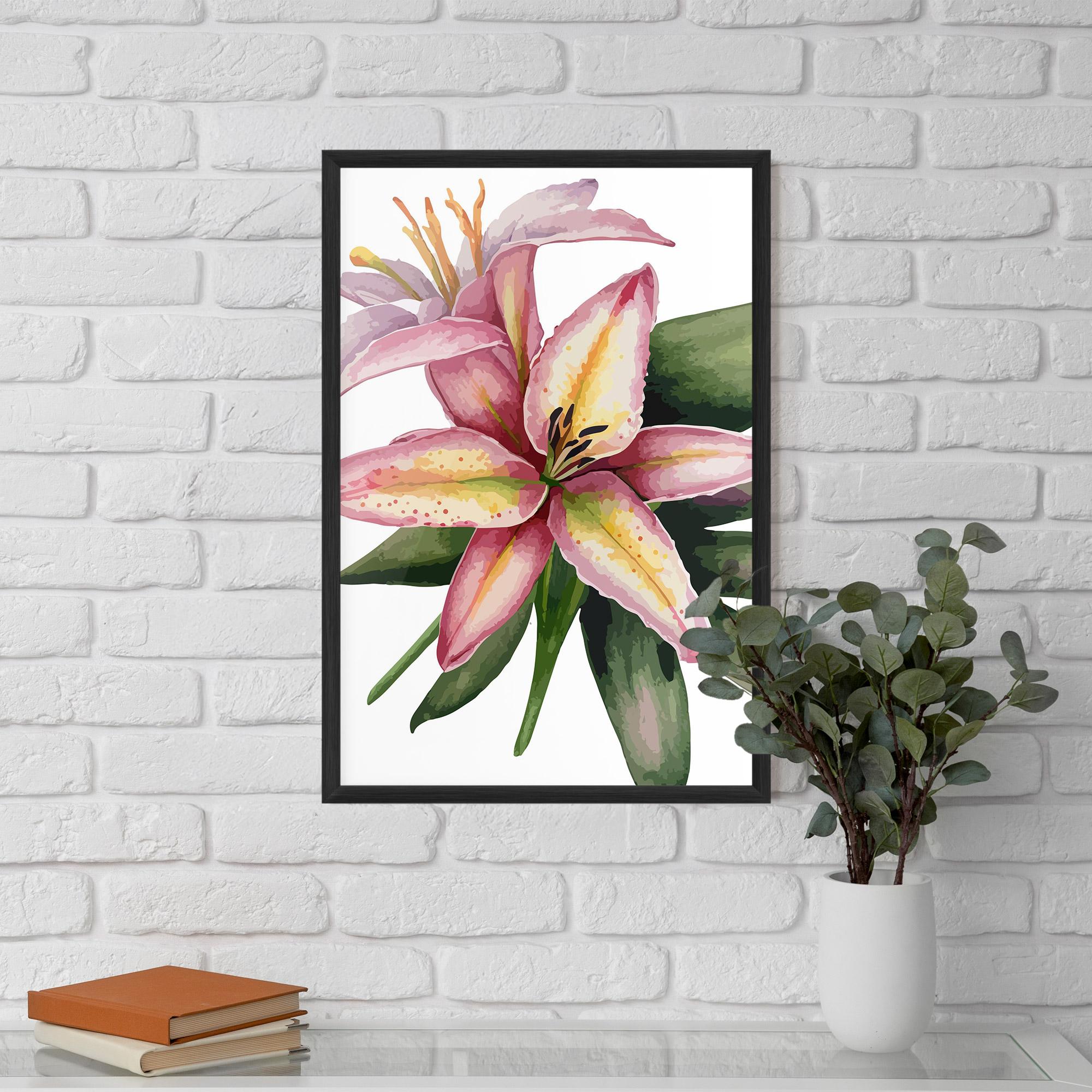 Gerahmte Poster Lily Pretty Pink mockup 5