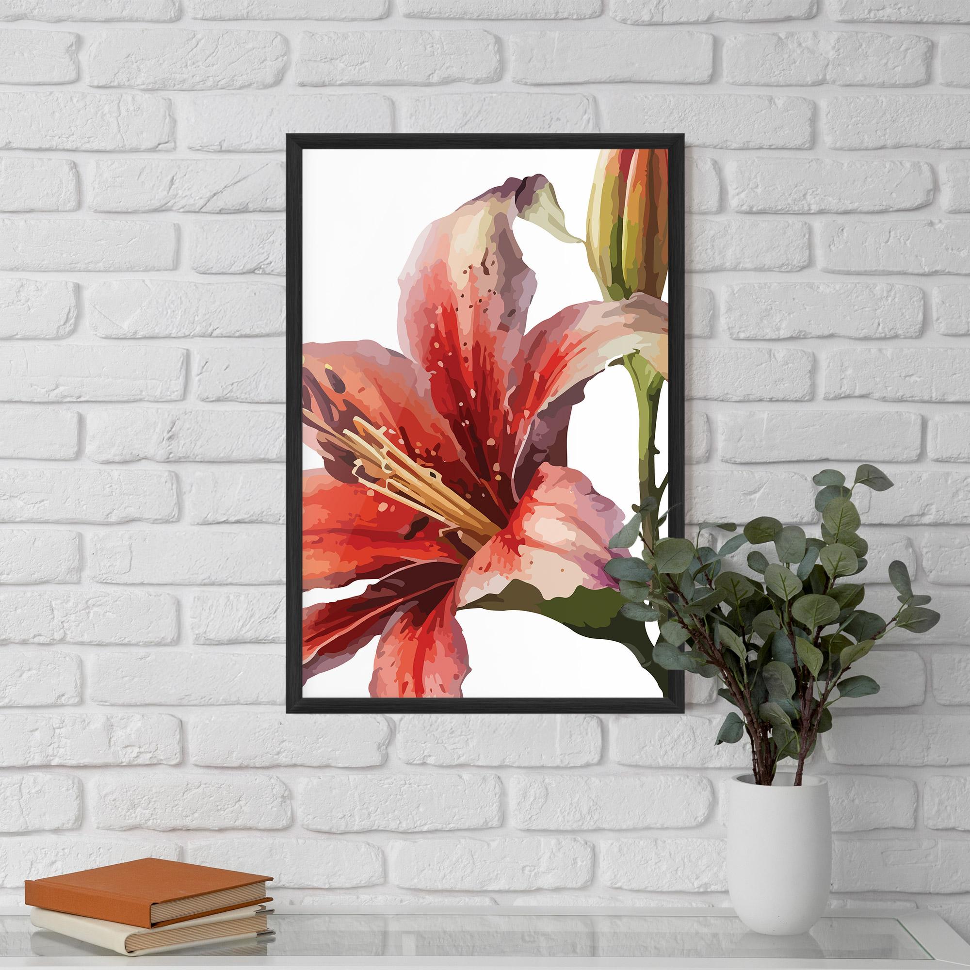 Gerahmte Poster Pretty Red Purple Lily mockup 5