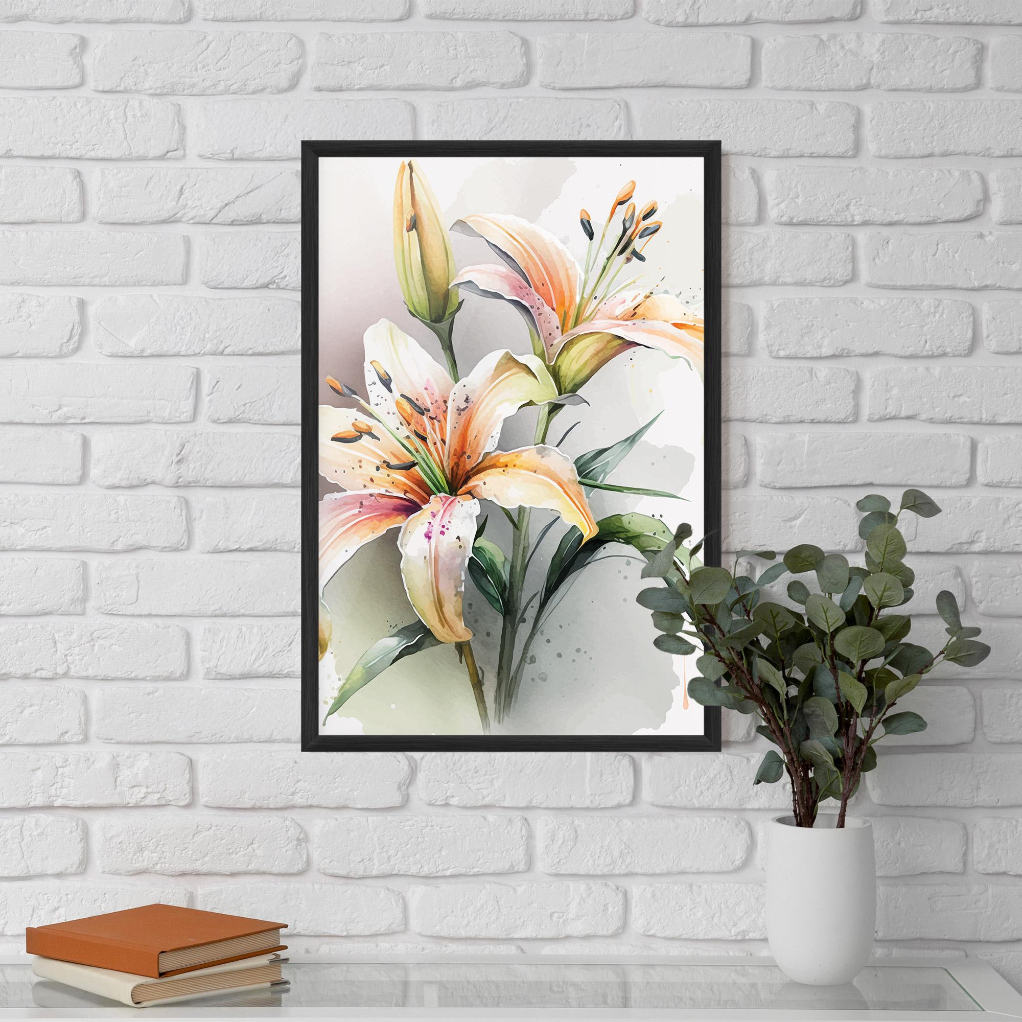 Gerahmte Poster White Orange Lily mockup 5